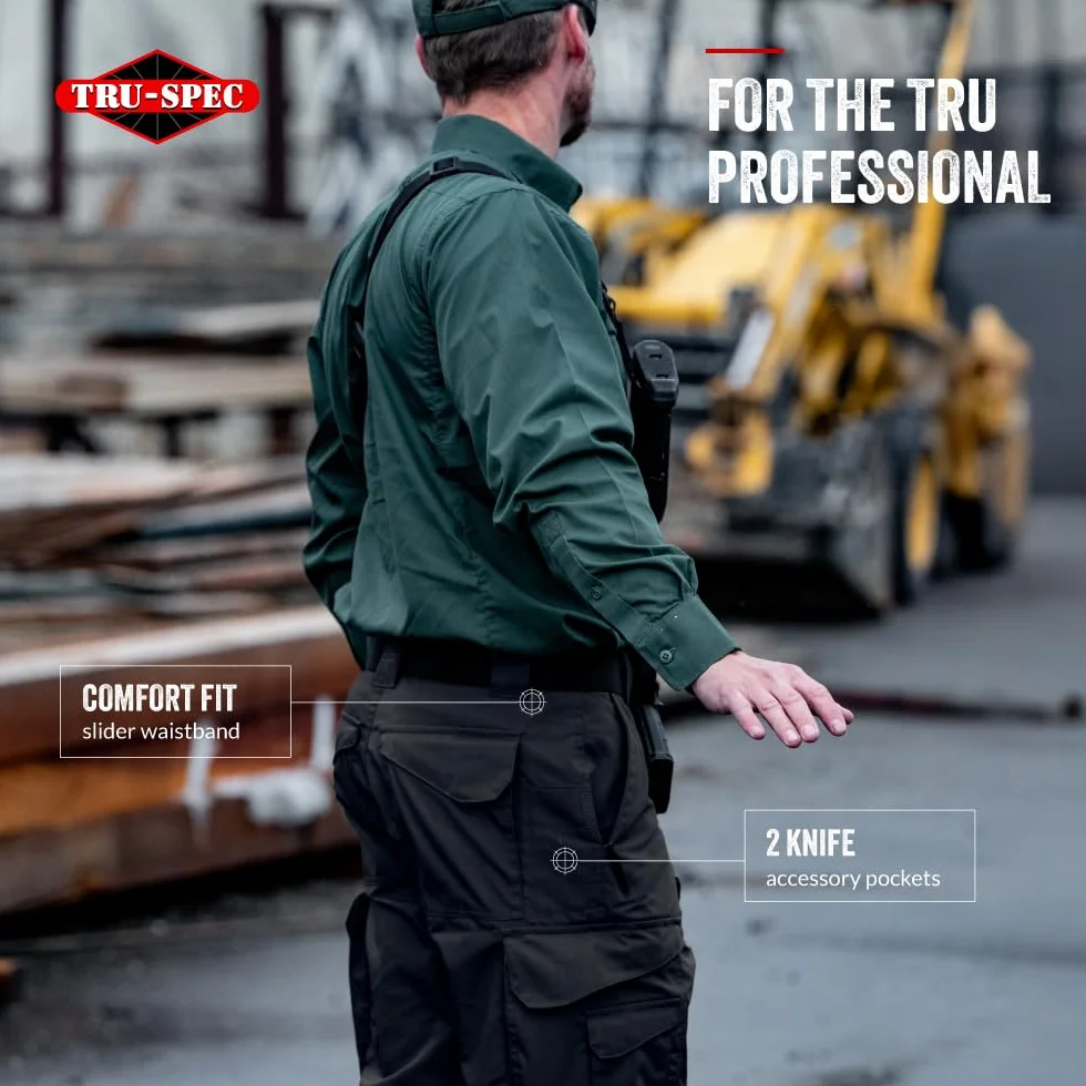 Tru-Spec 24-7 Series Męskie oryginalne spodnie taktyczne, dla sanitariuszy, do turystyki, na kemping i do zastosowania taktycznego, 65% poliester, 35% bawełna, ripstop