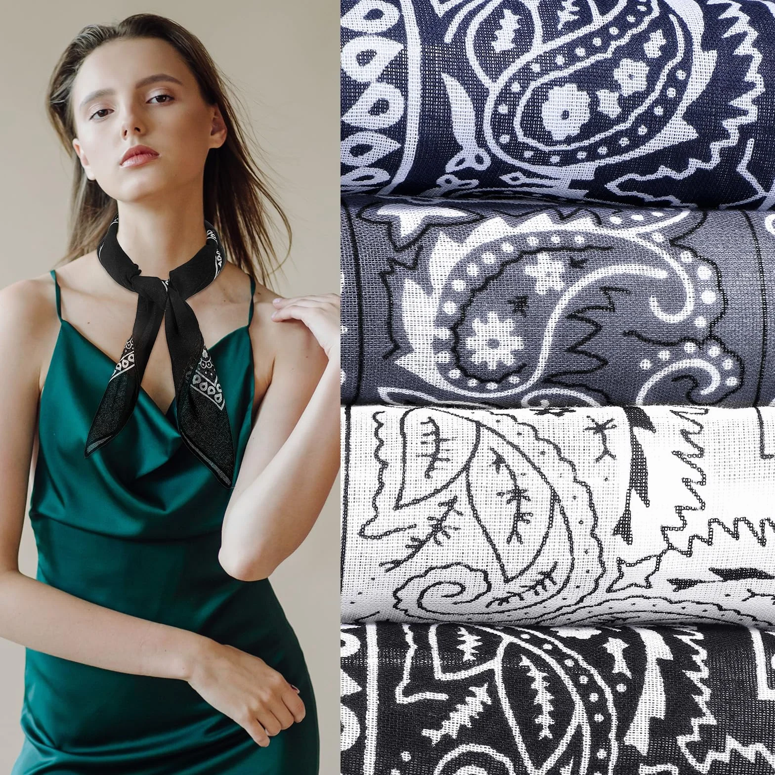 CIATBYYJ 4 sztuki bandana chusta na głowę dla kobiet i mężczyzn, wielofunkcyjna bandana chusta na głowę, chusty damskie na lato, 100% bawełna chustka na szyję do noszenia na głowie, szyi, ręce