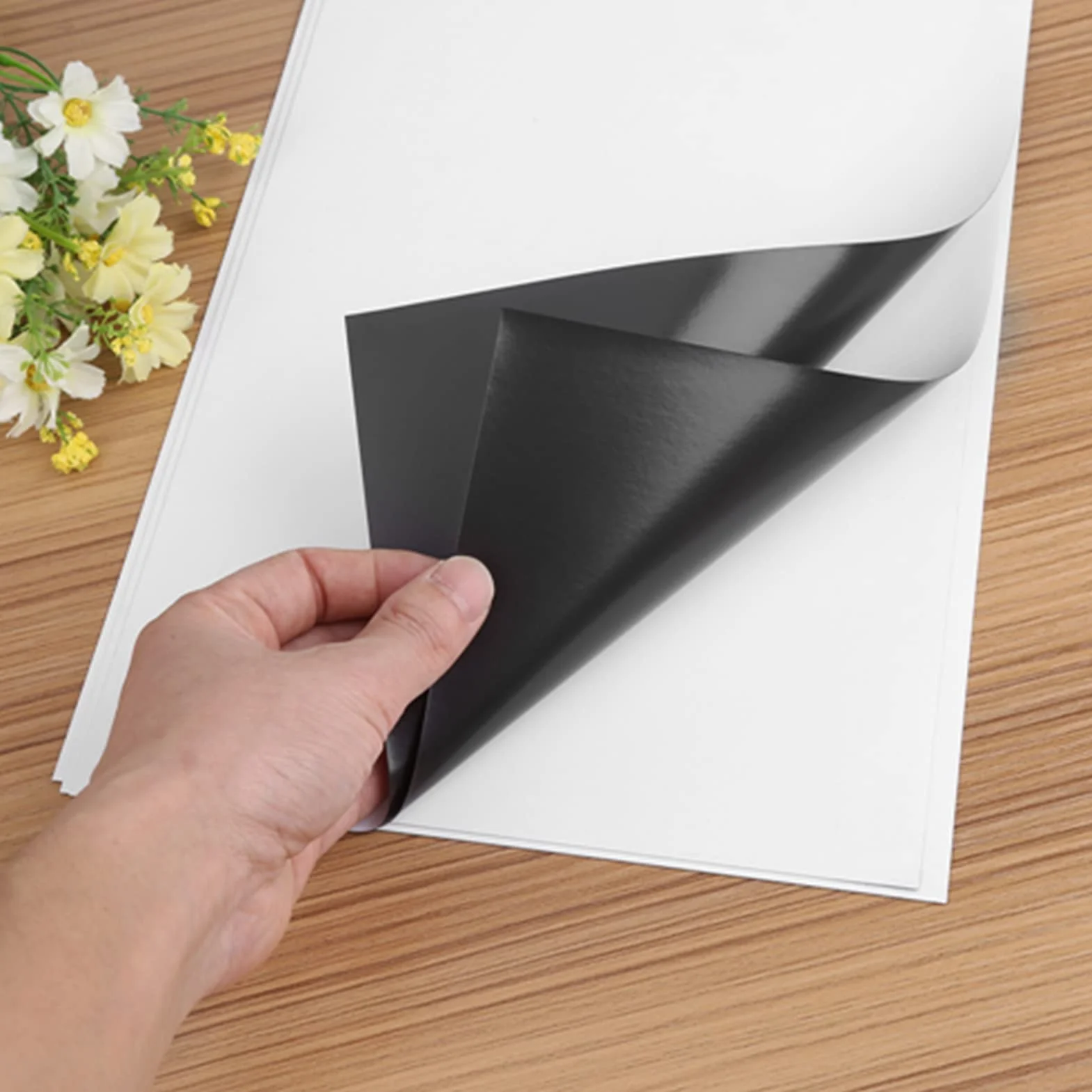 Arkusze Magnetyczne do Wydruku, 5pcs A4 Elastyczna Magnetyczna Arkusz Drukowania Magnetyka do Druku do Wydruku Magnesu Papieru do Wydruku, Błyszczący Papierowy Papier Nie