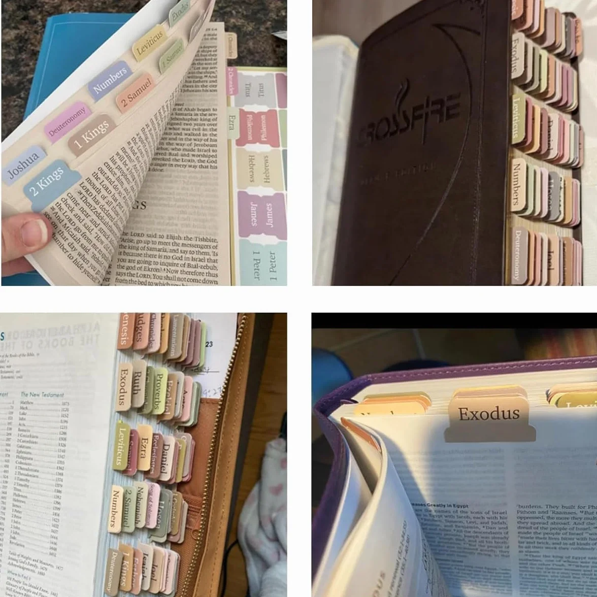 Tabs Biblijne dla kobiet Studiowanie Biblii, 150 Laminowane zakładki biblijne do studium biblijnego dla łatwej nawigacji dla mężczyzn i kobiet