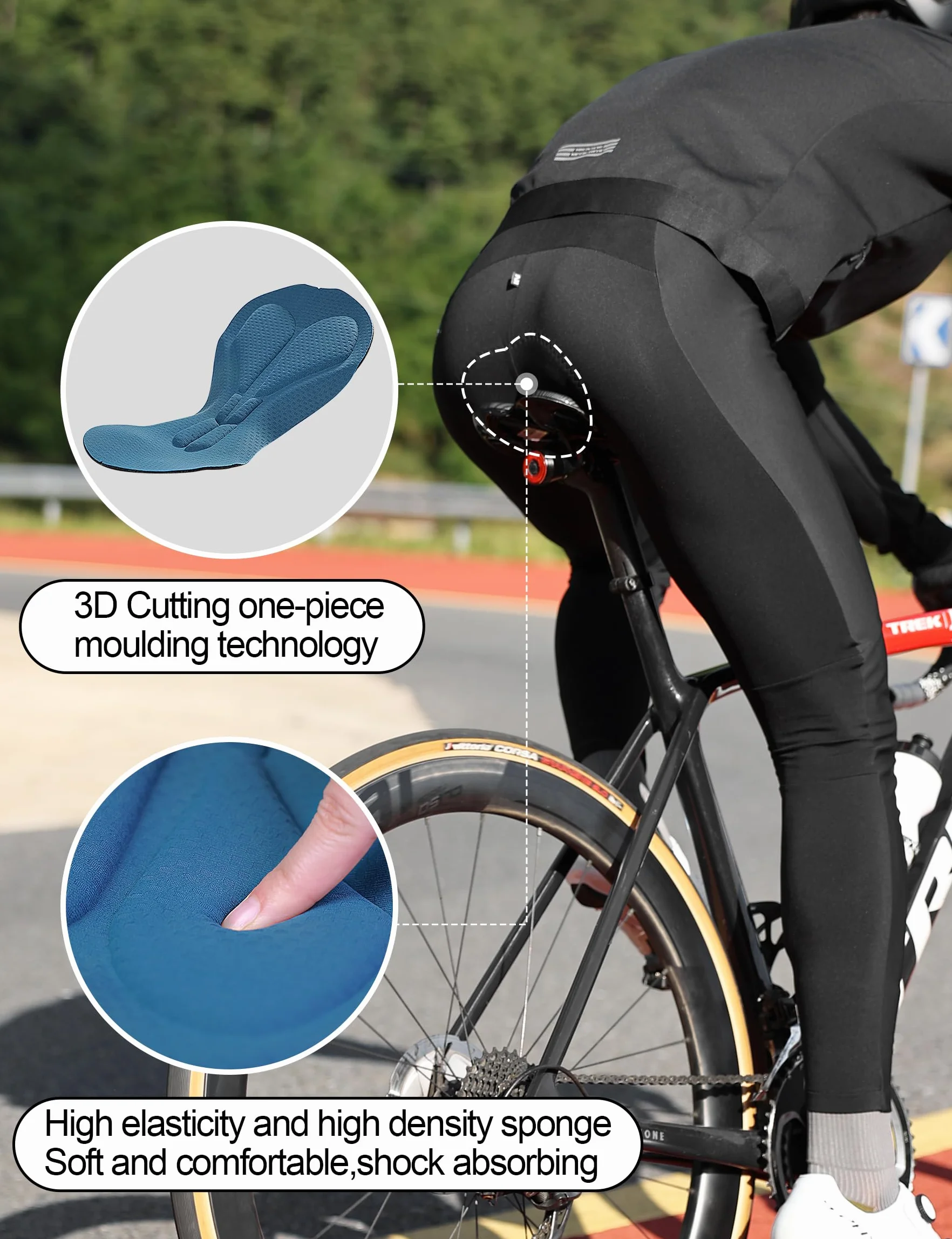 INBIKE Zimowe męskie ogrodniczki rowerowe do 5°C - 15°C z polarowymi kieszeniami termiczne spodnie rowerowe z spodniami wiatroszczelne żelowe szelki 3D przeciwwstrząsowe odblaskowe