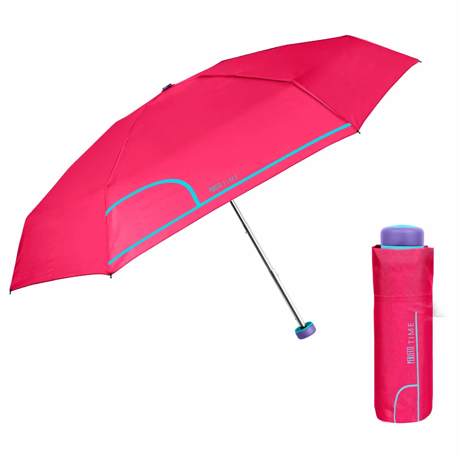 Parasolka Damska Rozkładana Manualnie Mała - Ultra Mini Parasol Lekki Kieszonkowy Okrągły Wiatroodporny - Parasolka Idealna Podczas Podróży - Średnica 90 cm - Perletti