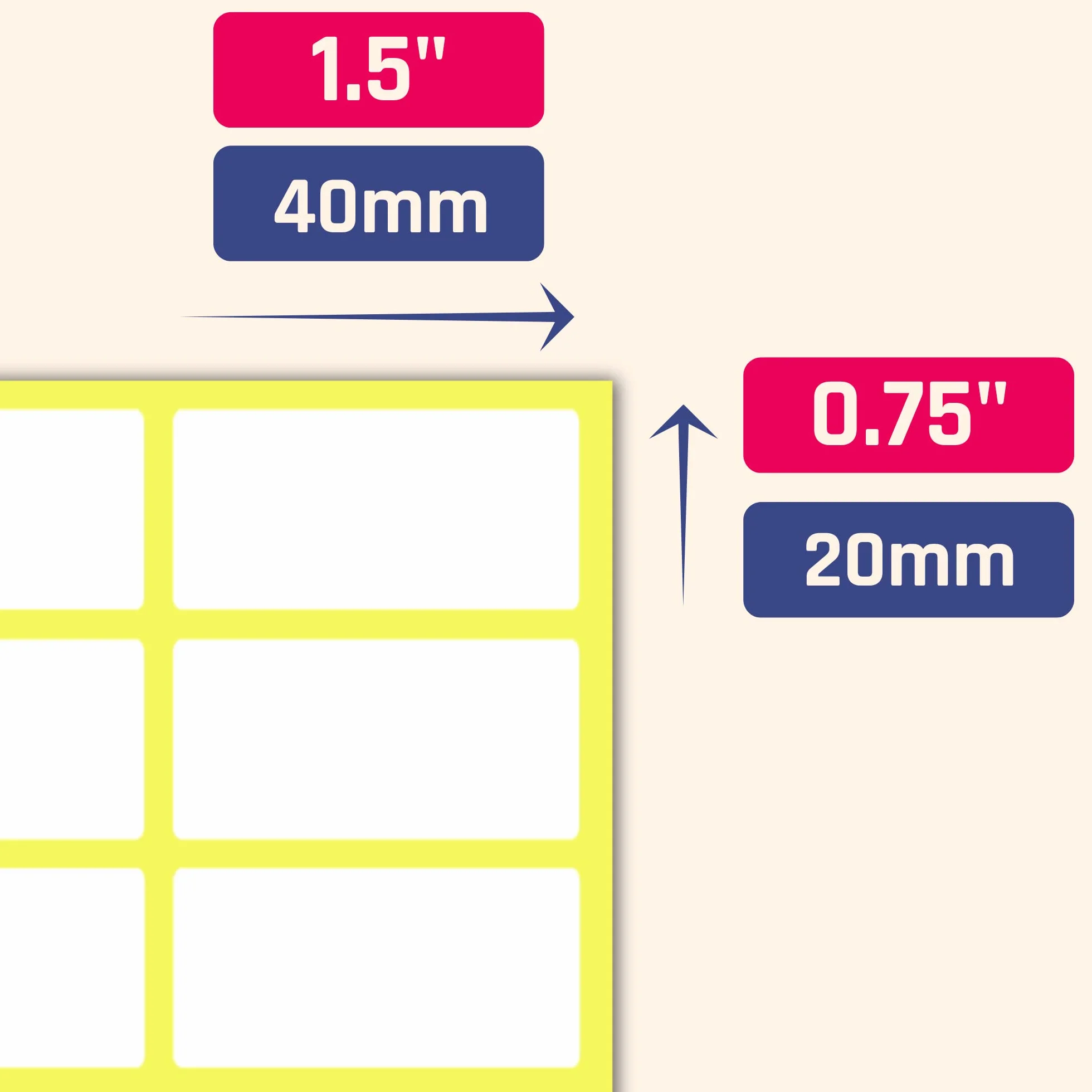1000 Sztuk - Białe Naklejki Cenowe Etykieta Samoprzylepna Do Pisania - 40 x 20 mm