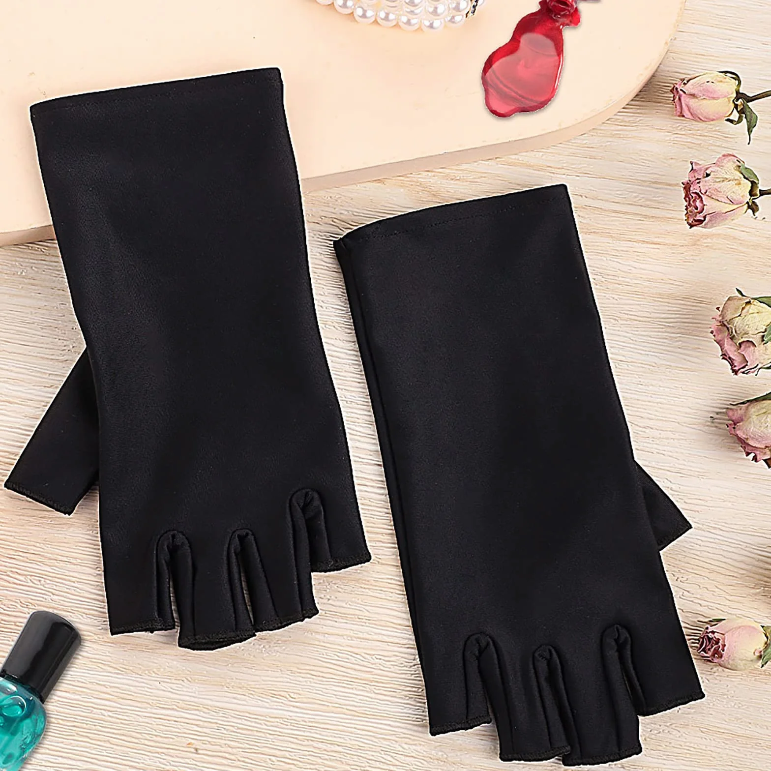 1 para rękawiczka z gwoździami, 20 x 8 cm, damskie uv, do manicure i ochrony przed promieniowaniem UV, prezent świąteczny dla kobiet, idealne do jazdy na rowerze