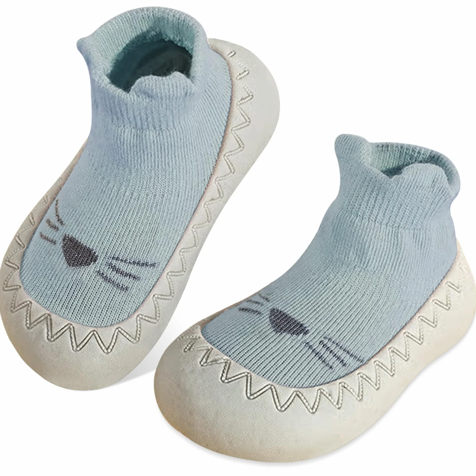 JinBei Skarpety dziecięce, antypoślizgowe, gumowa podeszwa, buty do nauki chodzenia, słodkie, dla małych dzieci, miękka podeszwa, antypoślizgowe, buty dla chłopców i dziewczynek, 6-24 miesięcy