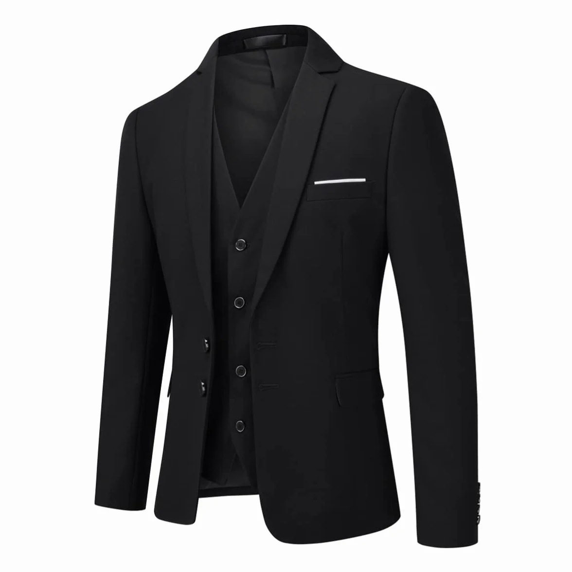 YOUTHUP 3-częściowy garnitur slim fit dla mężczyzn elegancki biznesowy garnitur ślubny marynarka kamizelki spodnie