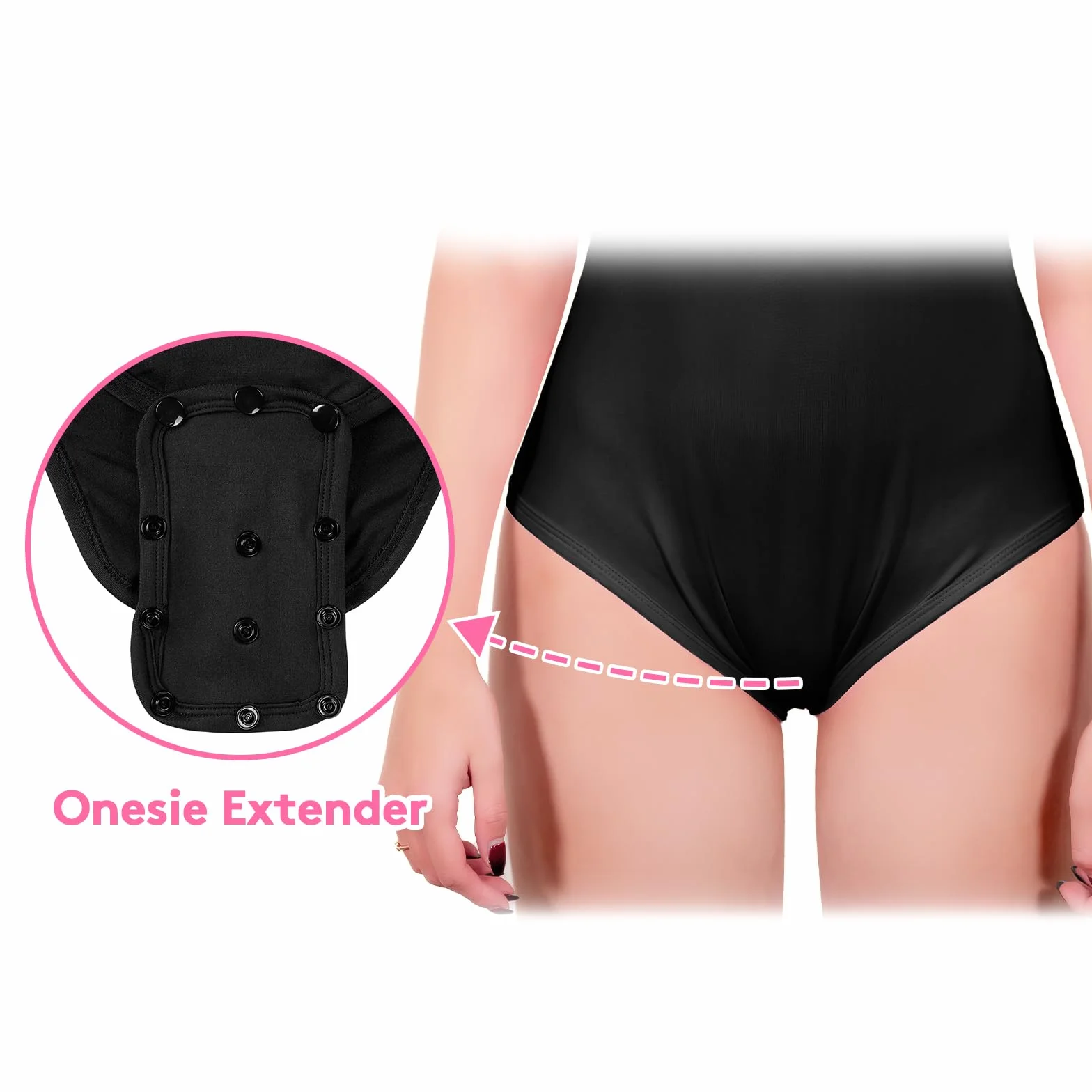 LittleForBig Jednoczęściowy przedłużacz - czarny XS-2XL