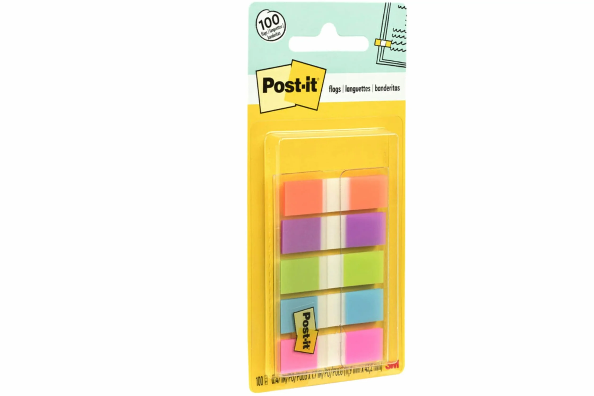 Post-it Mały indeks w plastikowym dozowniku, różne jasne kolory, 5 opakowań po 20 pasków samoprzylepnych - do oznaczenia, zaznaczenia lub oznaczenia kolorem. Ważne informacje