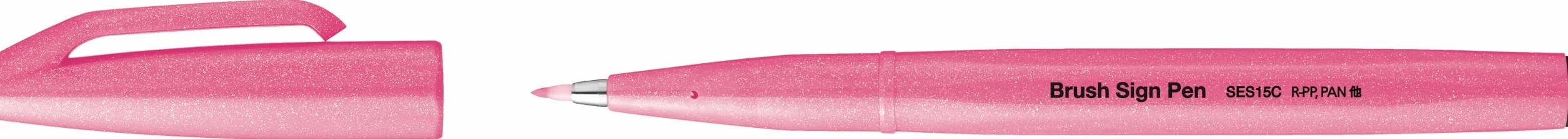Pentel SES15C-FPX Brush Sign Pen neonowo-różowy, długopis z włókien, końcówka przypominająca pędzel, 1 sztuka