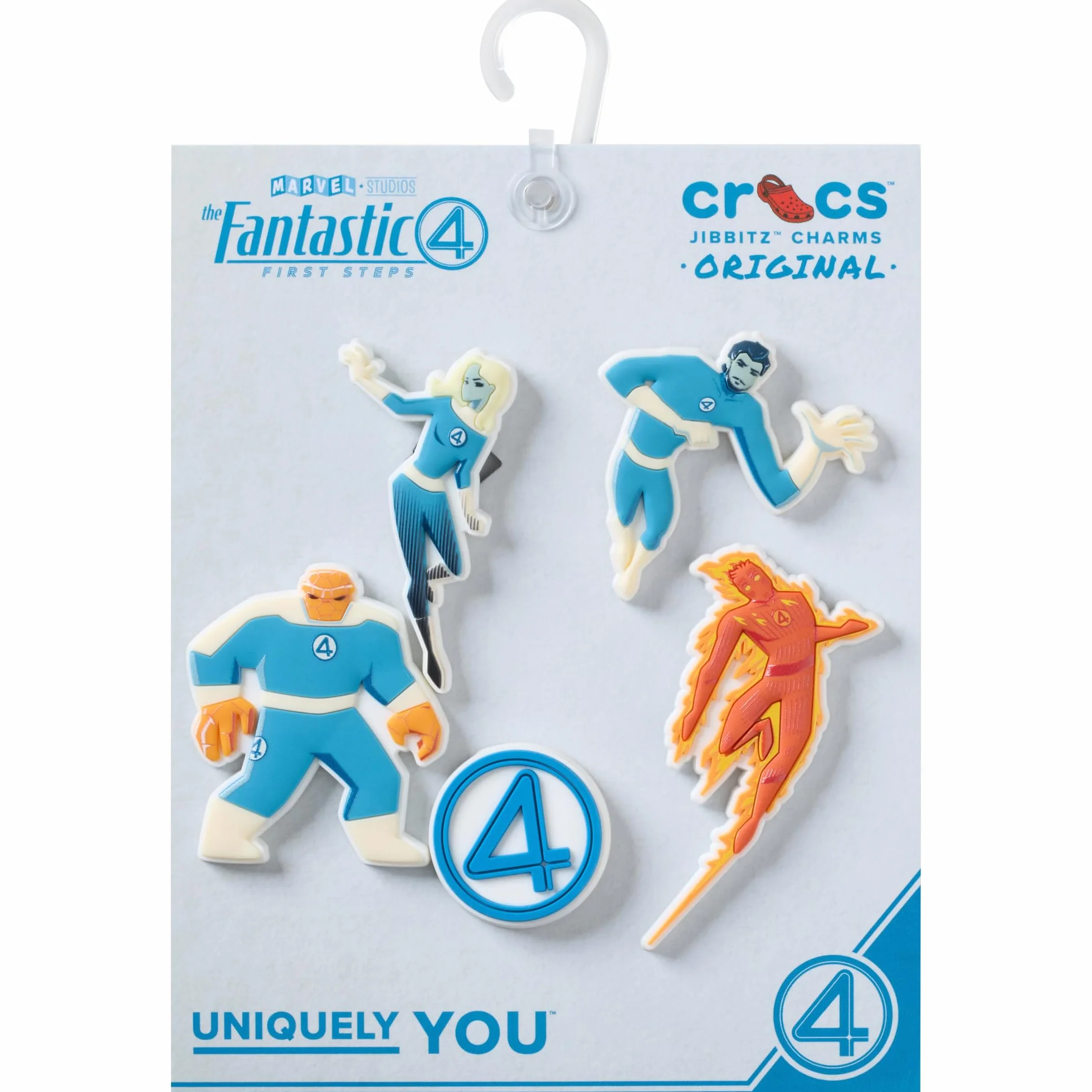 Crocs Jibbitz Fantastyczne zawieszki do butów 4 Marvela, motyw uniwersum Marvela, 5-pak