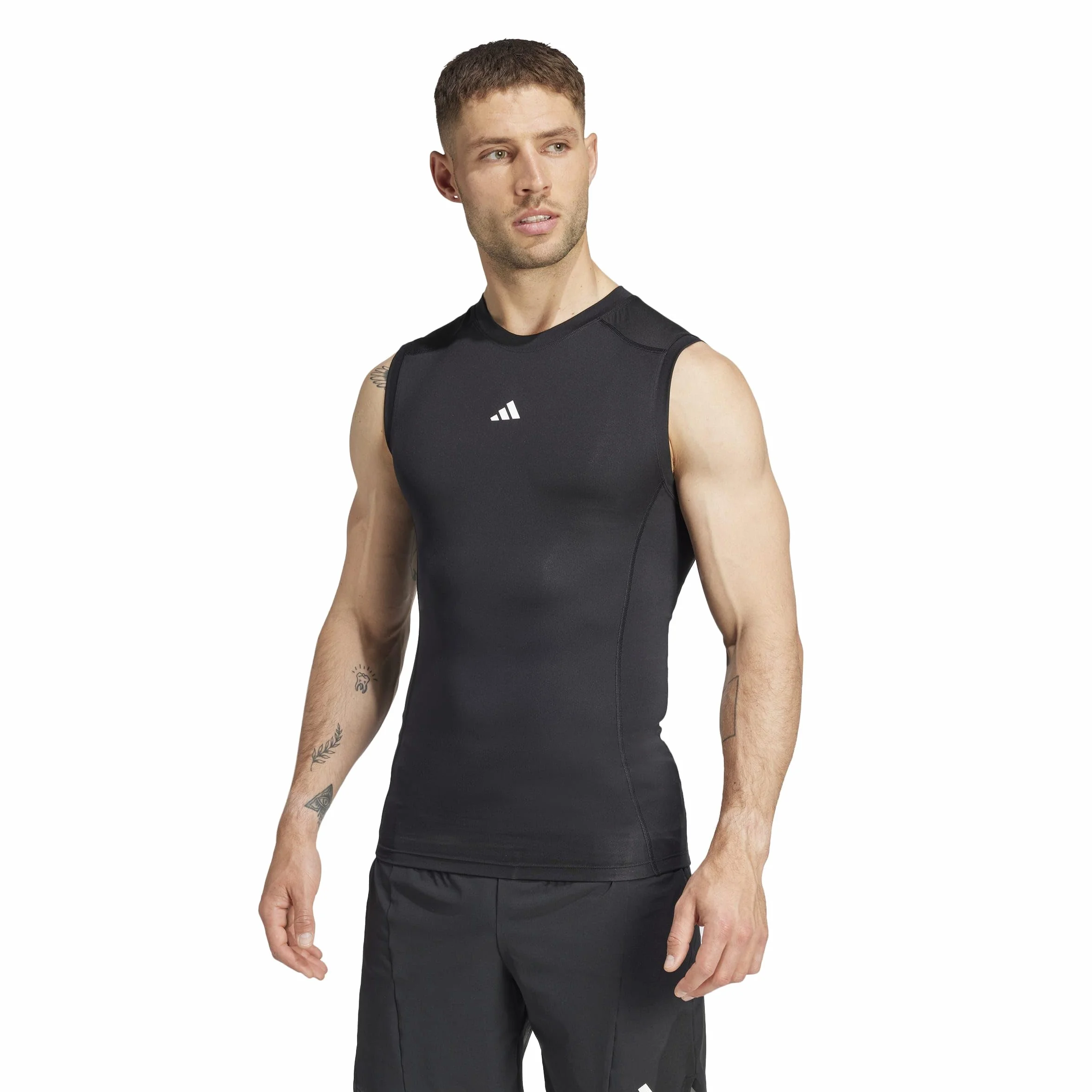 adidas Mężczyźni TECHFIT COMPRESSION TRAINING SLEEVELESS T-SHIRT, Black, M