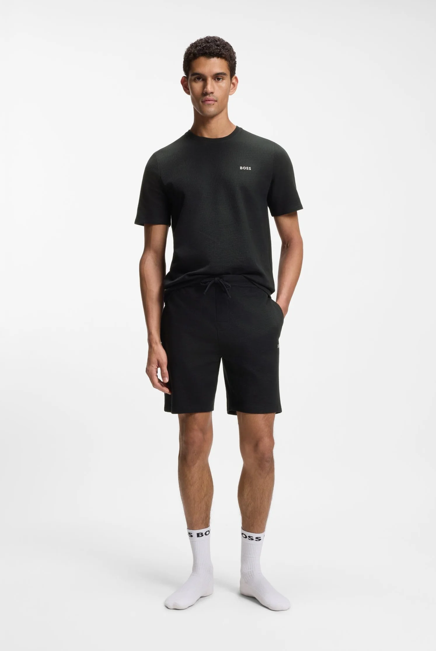 BOSS Waffle Shorts 10269584 01 - Piżama, szorty Mężczyźni