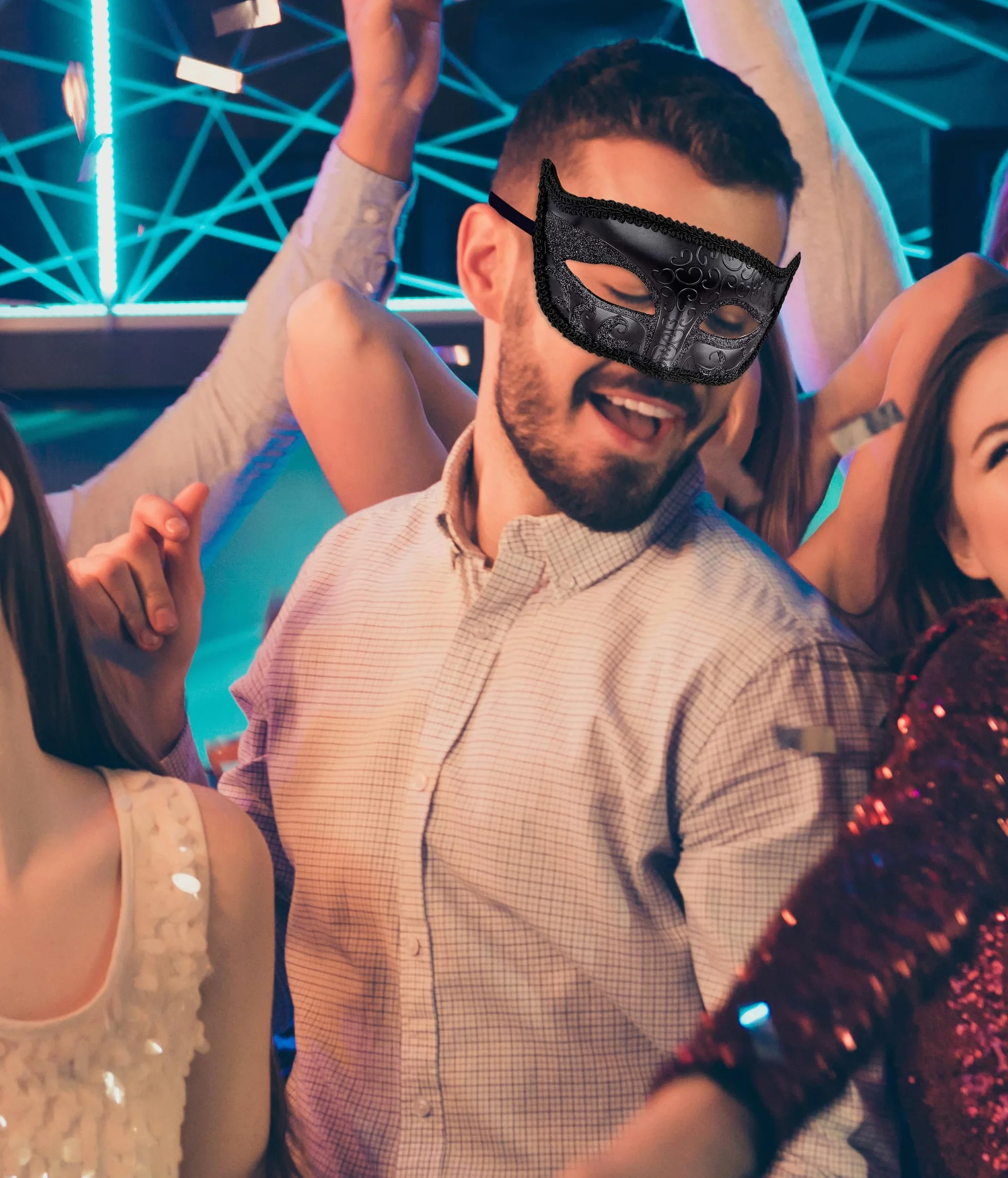 SIQUK Para maskaradowych masek z kijem do trzymania wenecka maska na imprezę halloweenową kostium karnawałowa maska dla par kobiet i mężczyzn