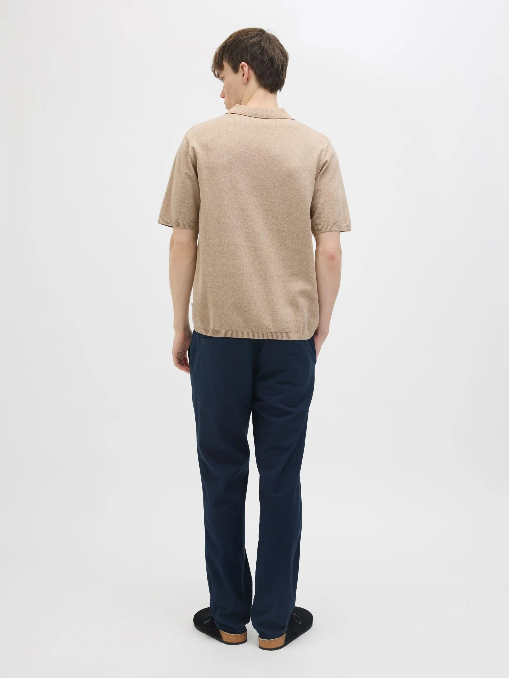 JJ REBEL Jrebcallum Knit Polo Ss, Crockery., M