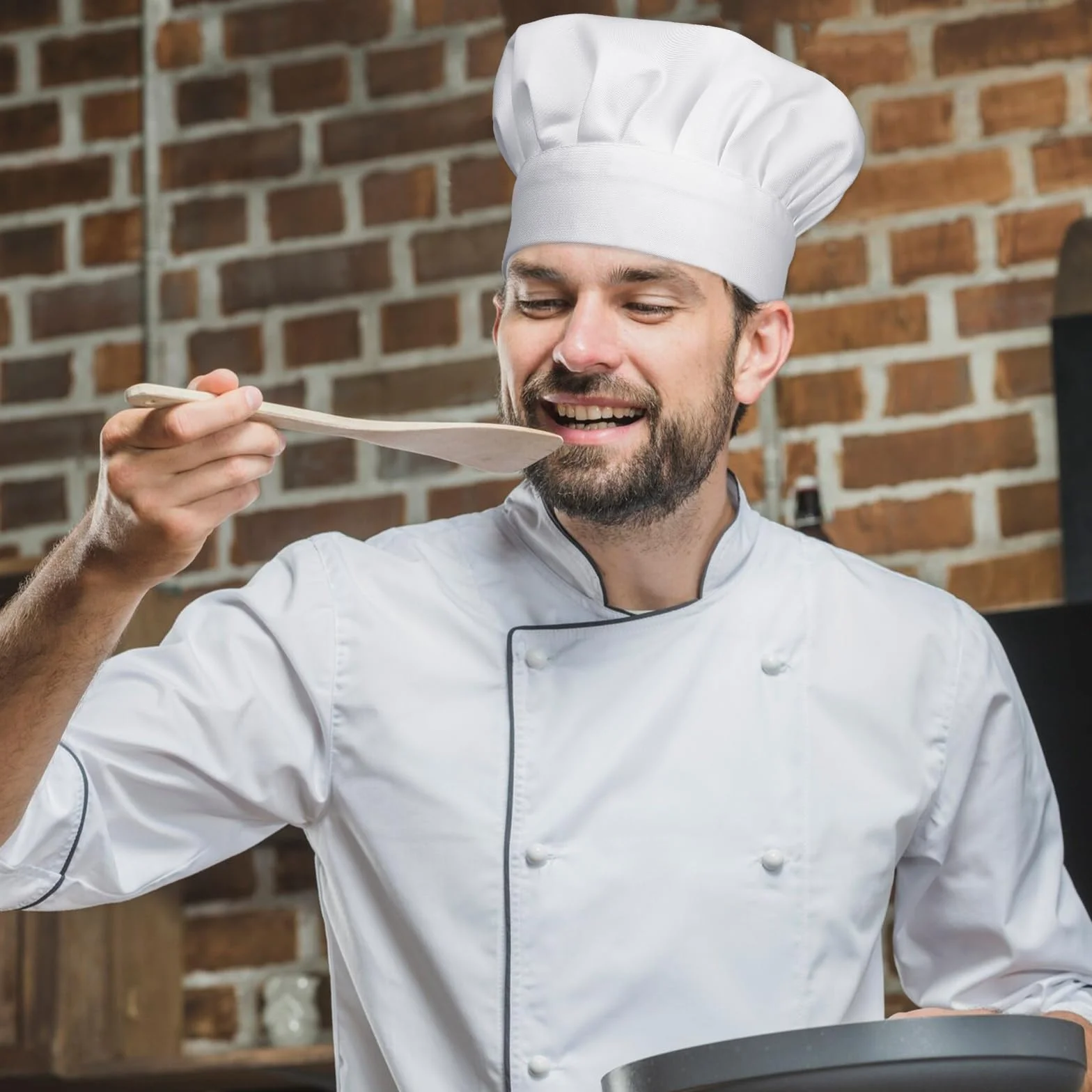 Czapka kucharska Tweruna, biała, bawełniana, z regulowanym zapięciem, dla mężczyzn i kobiet, do piekarni, do domu, hotelu, restauracji, nakrycia głowy