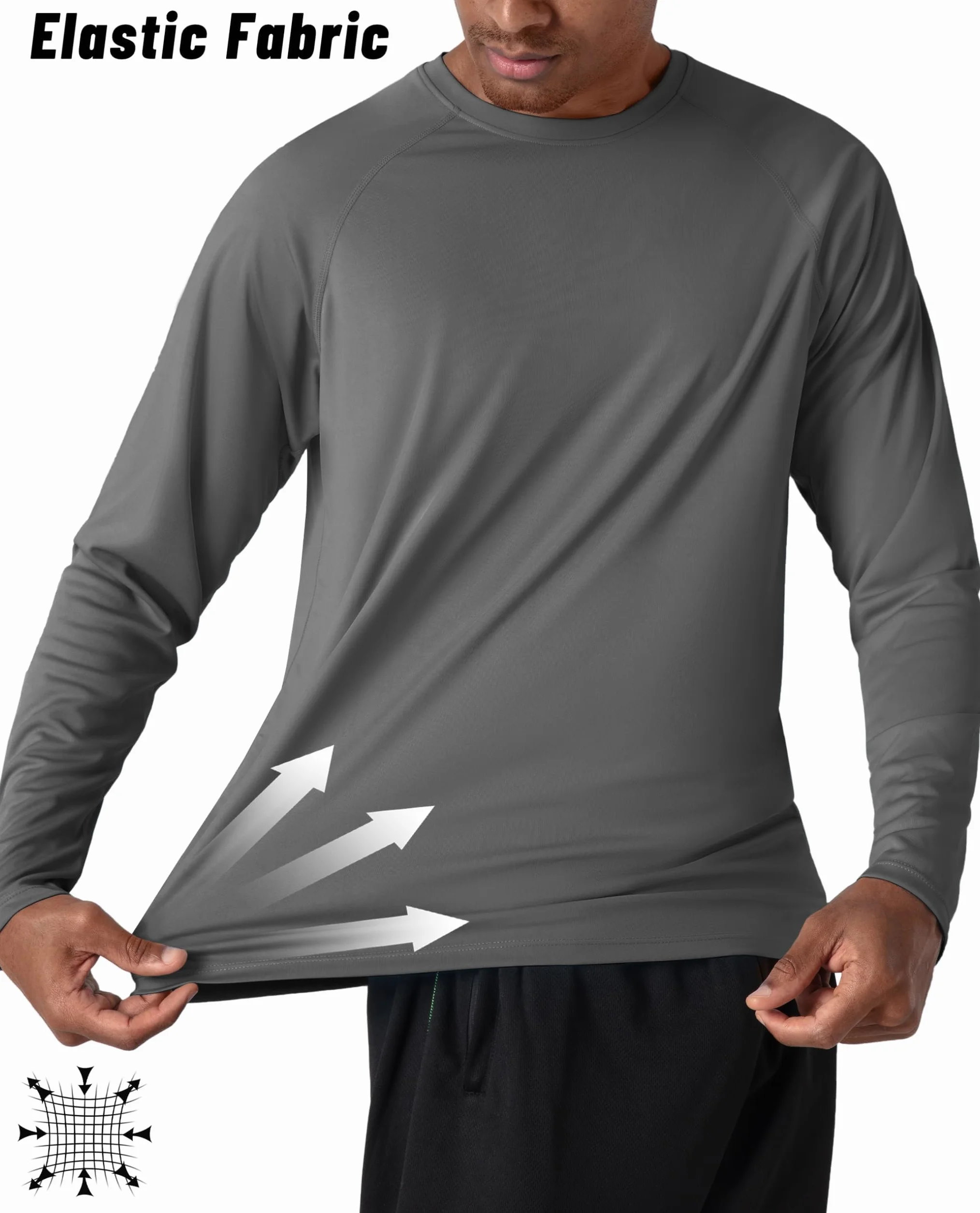 KEFITEVD Męska Koszulka Z Długim Rękawem Surfing Tee Shirt Lekka, Szybkoschnąca Dla Mężczyzn, Wędkarska, Pływacka Koszulka Plażowa