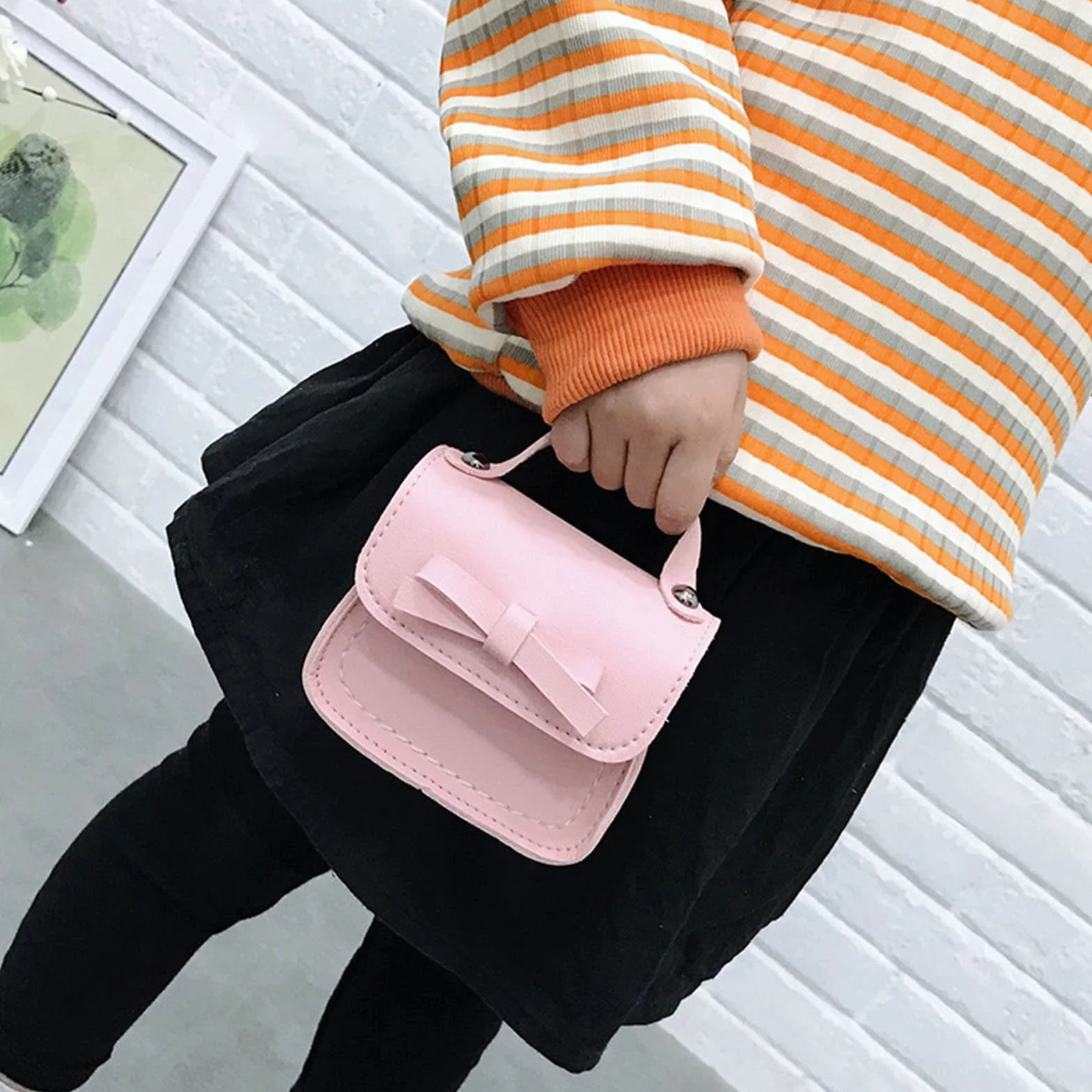 Kot CrossBody Messenger Bag, mini portmonetka na monety, torebka dziecięca z krawatem, dla dzieci w wieku 1-3 lat, na imprezę, zakupy, do fotografii, występów, Rosa, S