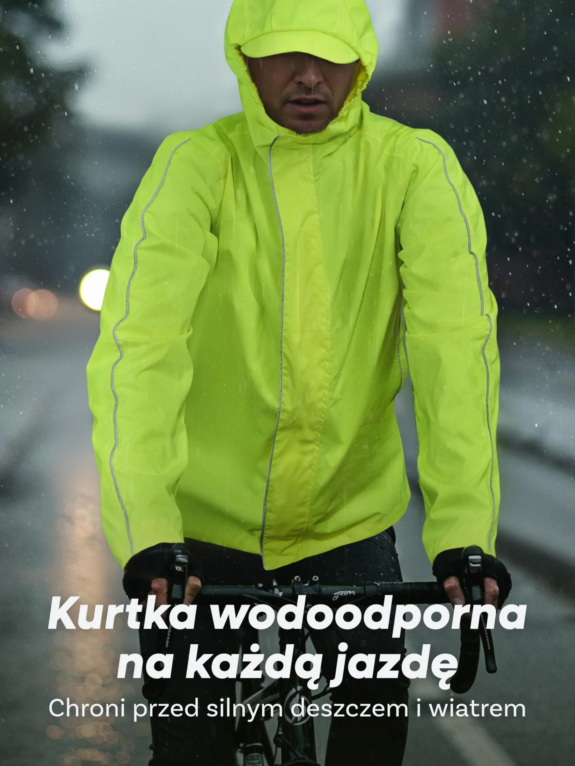 Prowiste Kurtka Rowerowa Dla Mężczyzn i Kobiet – Wodoodporna i Oddychająca – Odblaskowa Kurtka Przeciwdeszczowa z Kapturem i Tylną Kieszenią