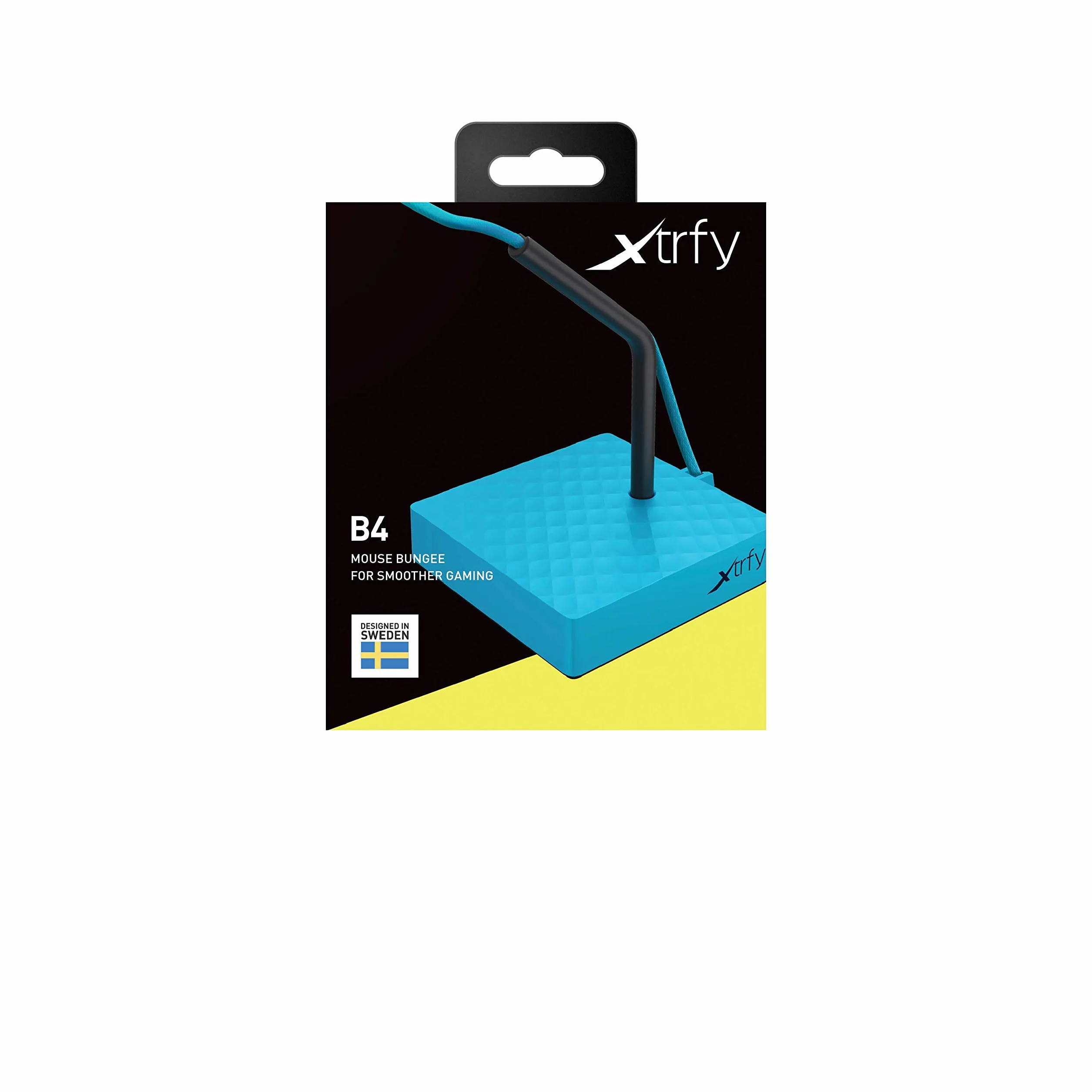Xtrfy B4, Mouse Bungee dla większego komfortu gry, elastyczny uchwyt na kabel myszy do gier, stabilna podstawa, antypoślizgowy spód, praktyczny i kompaktowy, Miami Blue