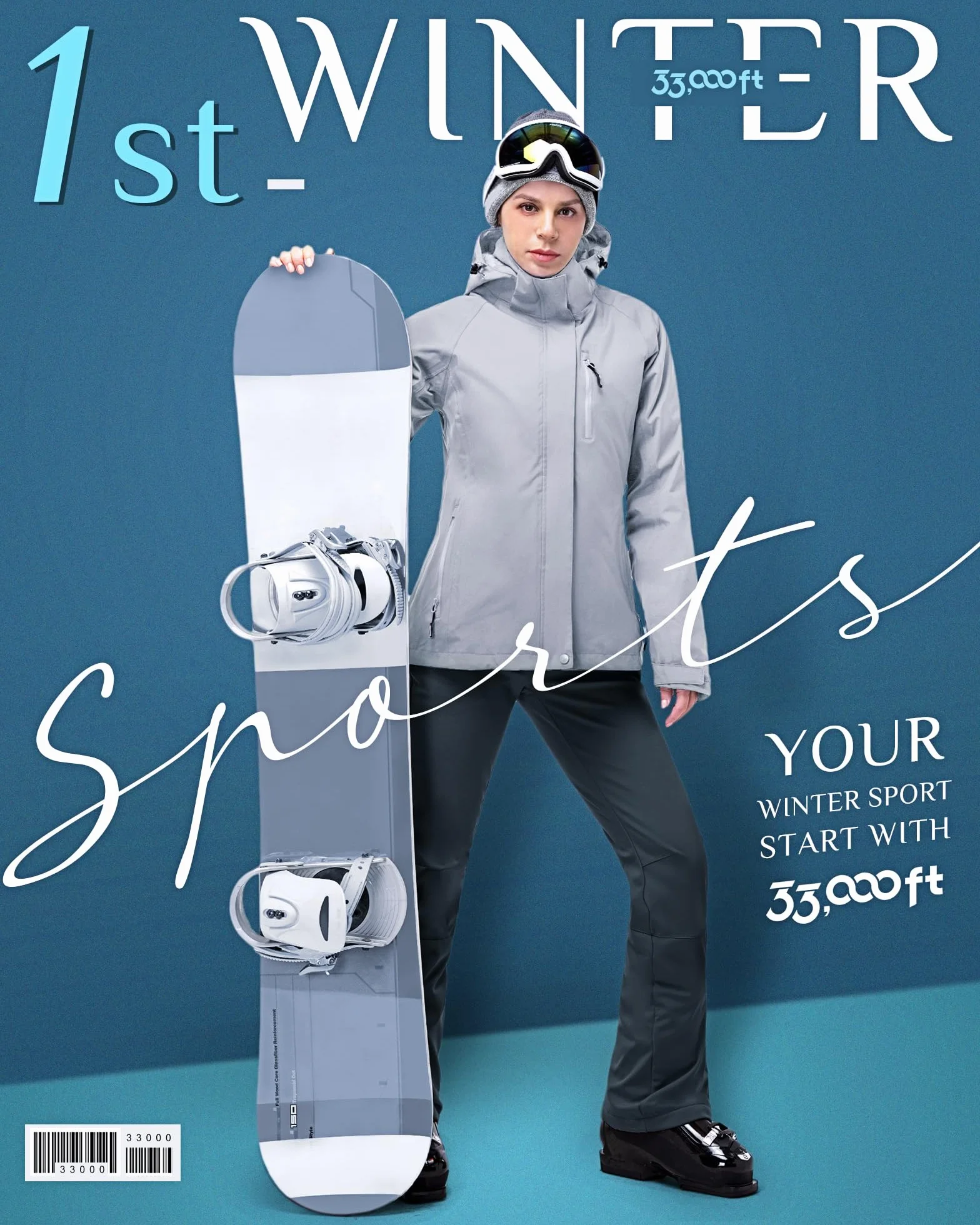 33,000ft Damskie spodnie narciarskie, spodnie z szelkami, wodoszczelne, wiatroszczelne, softshellowe, z ciepłą podszewką, spodnie snowboardowe, spodnie do biegania na nartach, spodnie termiczne,