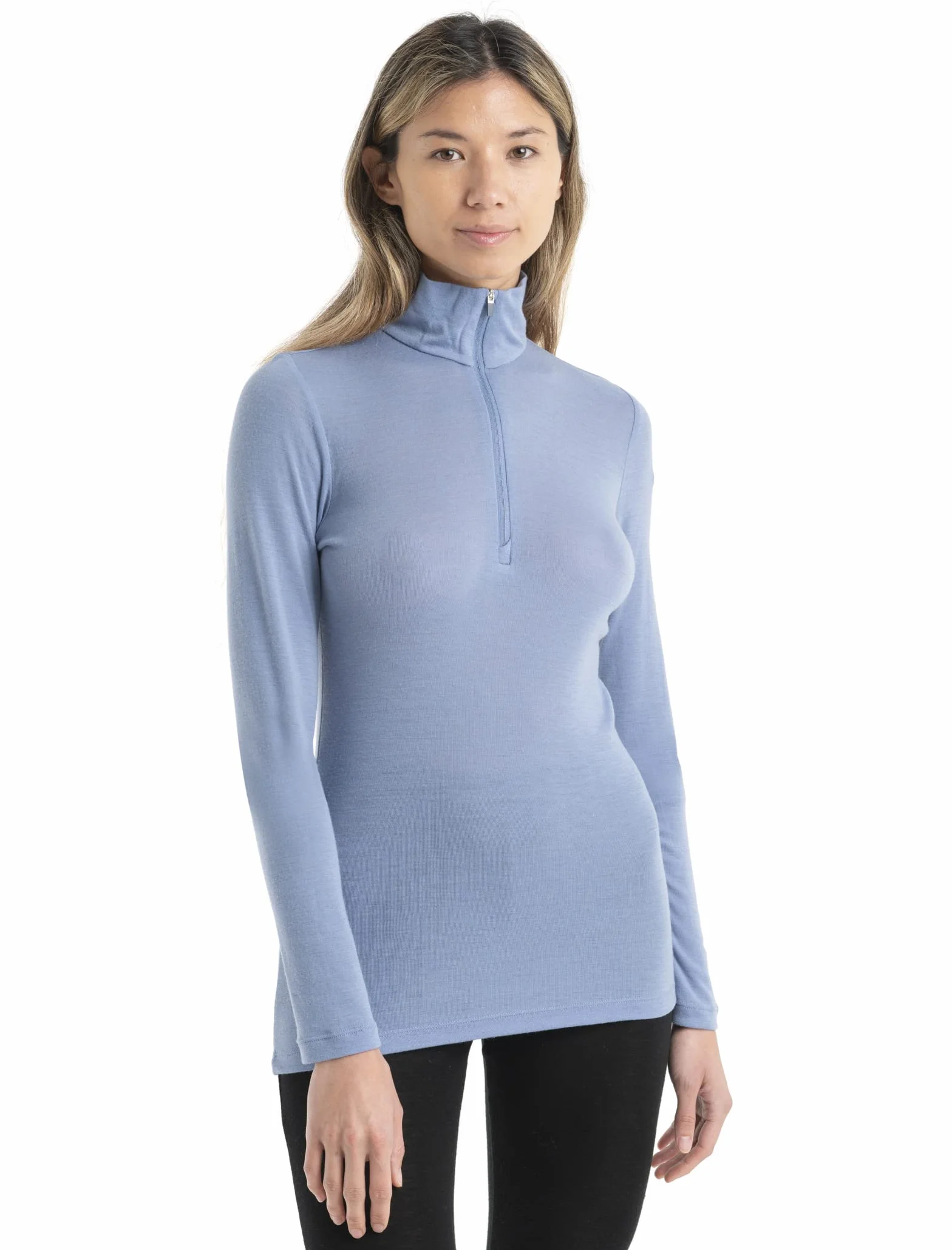 Icebreaker Merino Half Zip Thermal Long Sleeve 175gm for Women, 100% Merino Wool Base Layer, Soft, Comfy Pullover for Women with Stretch, Slim Fit - Cold Weather Thermal Shirt - Kyanite, X-Small