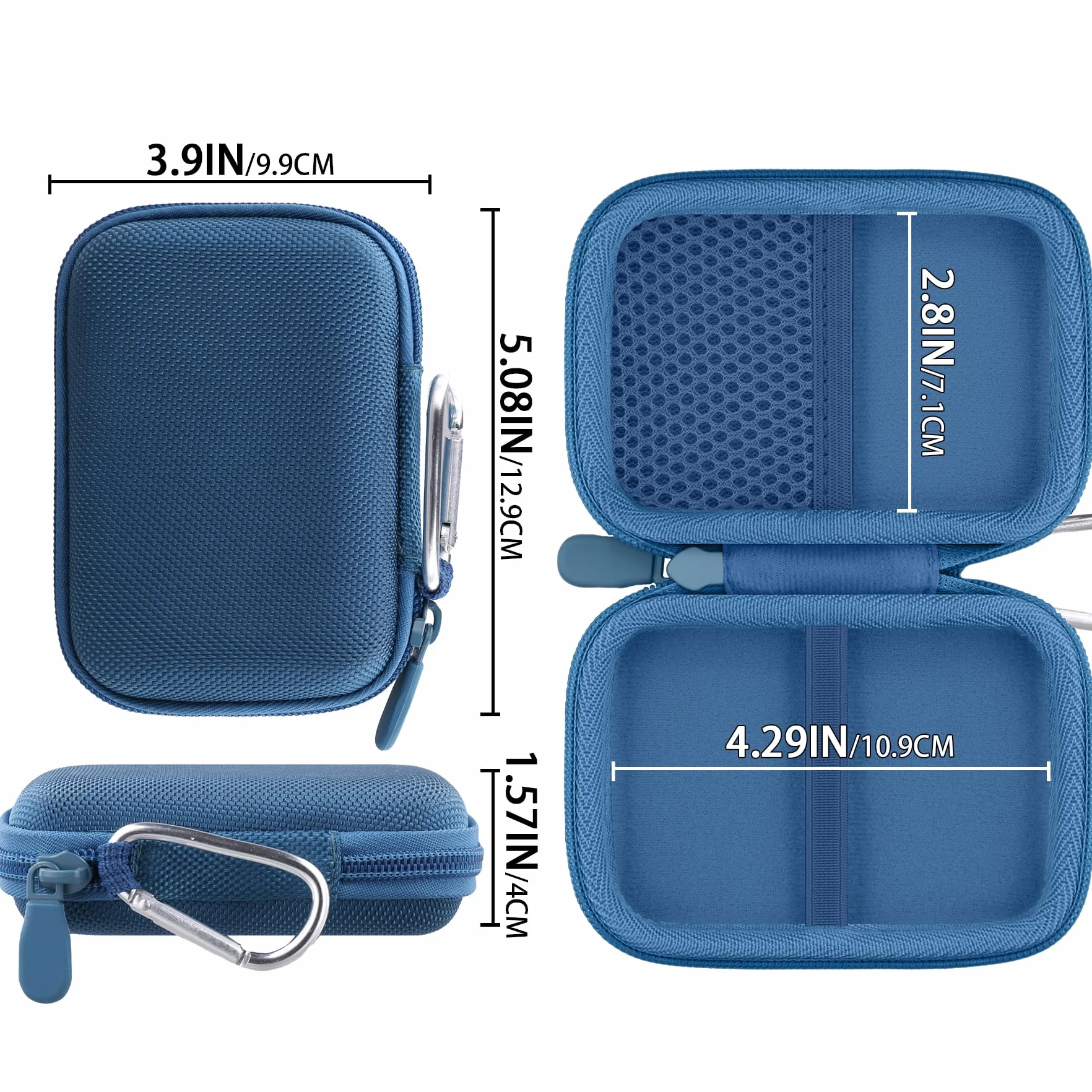 Khanka Etui Twardy Futerał do Przenoszenia, Etui do Przechowywania Kompatybilne z Note AI Rejestrator Audio z Karabińczykiem, Niebieski