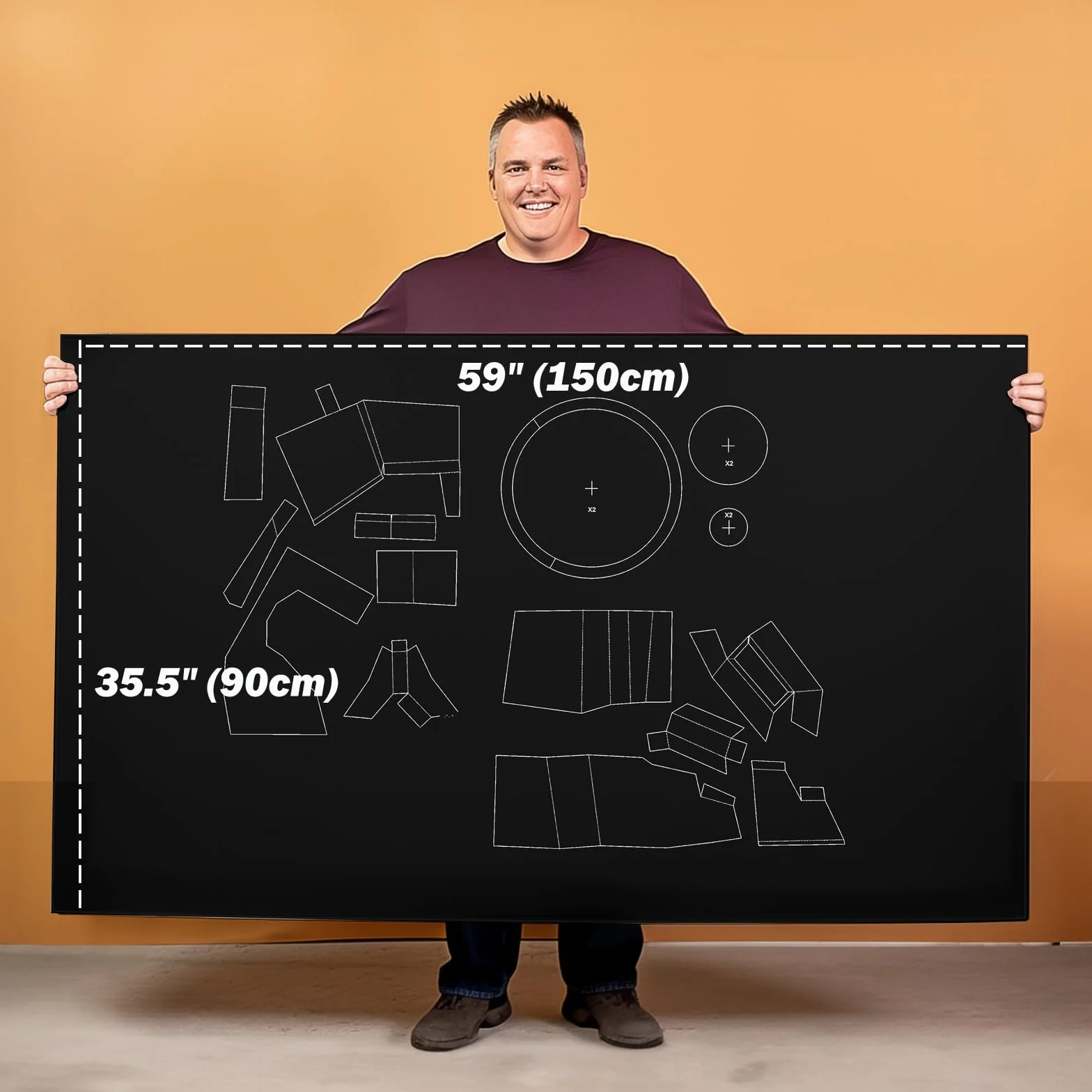 MEARCOOH Pianka EVA, czarna, grubość 4 mm (2 mm do 10 mm), duża 90 cm x 150 cm, prześcieradło premium o wysokiej gęstości, 86 kg/m3, do cosplay, projektów rzemieślniczych