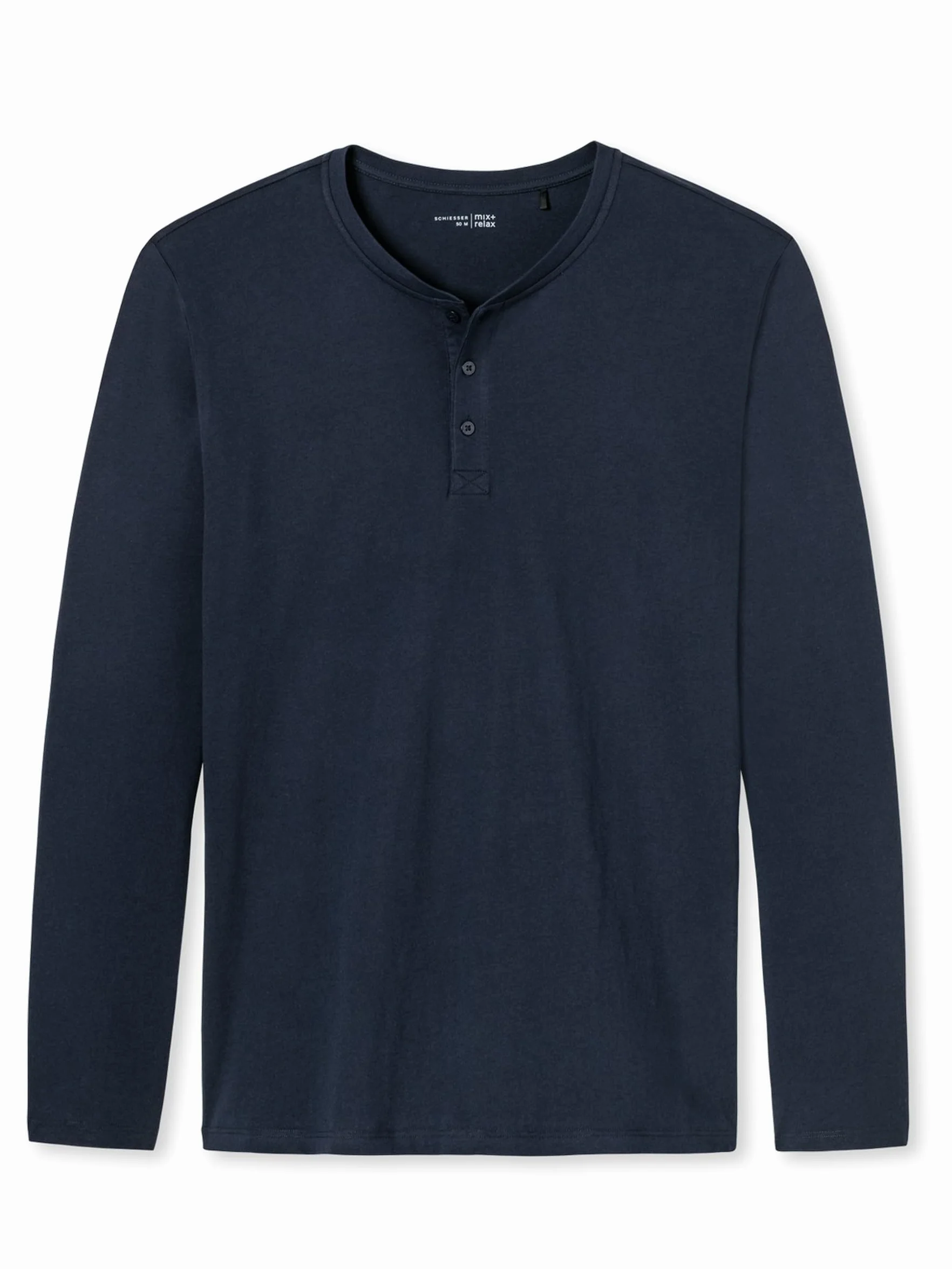 Schiesser Górna część piżamy Mężczyźni Mix & Relax Langarmshirt Knopfleiste
