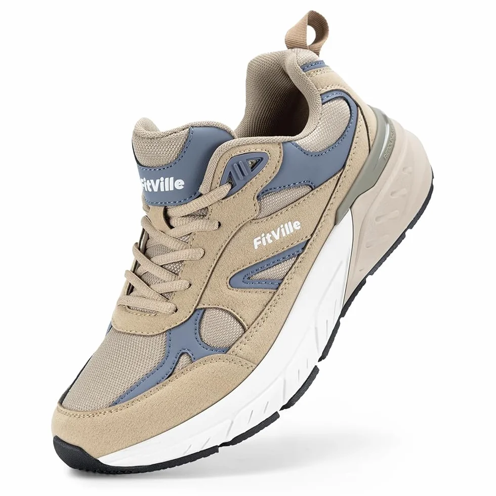 FitVille Sneakers Męskie buty do biegania Extra Wide Buty sportowe Antypoślizgowe trampki Oddychające buty do biegania po drodze Jogging chodzenia Szerokie stopy