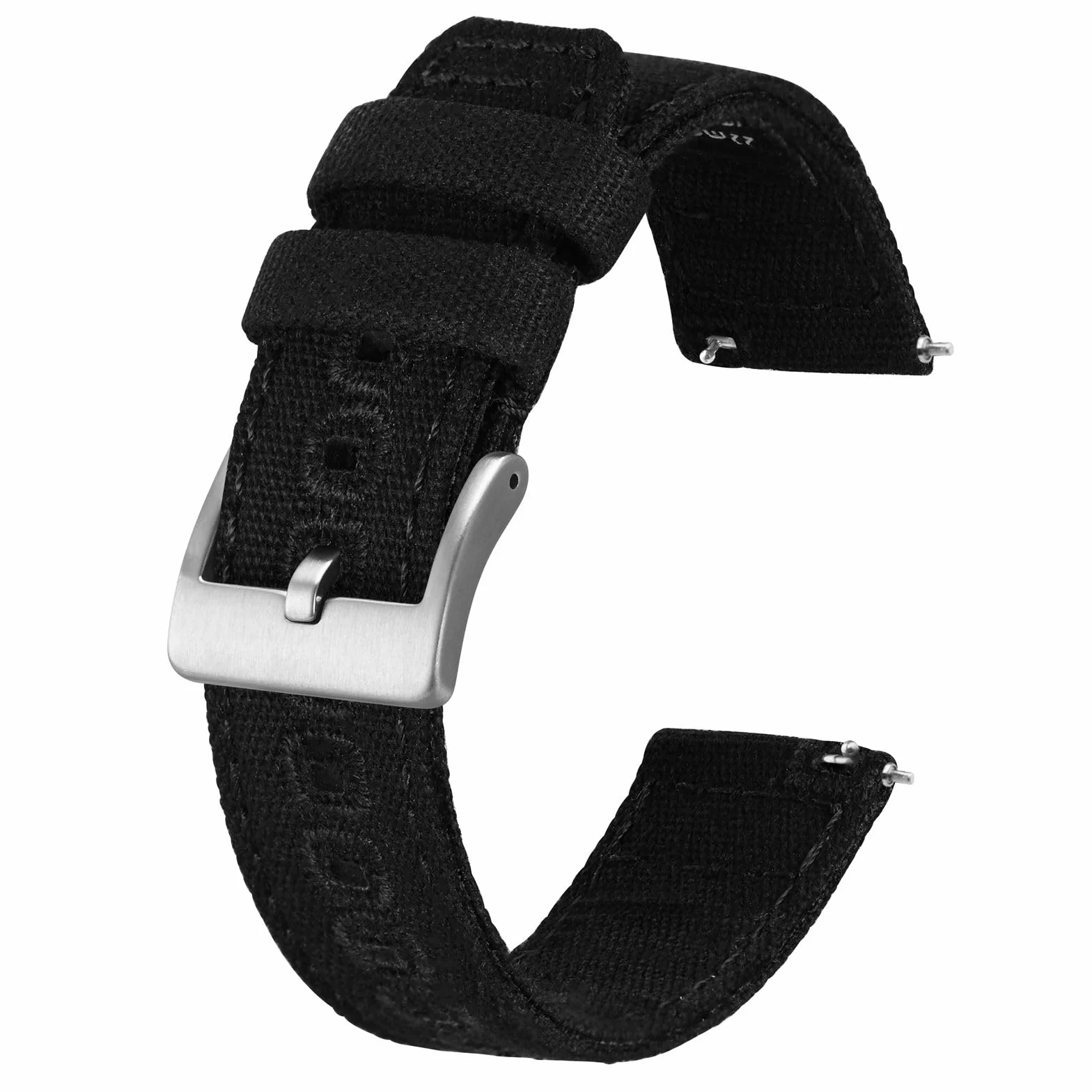 BISONSTRAP Pasek do zegarka z płótna dla kobiet i mężczyzn, szybkie zdejmowanie, szczotkowana klamra, szerokość 20 mm, 22 mm, 24 mm