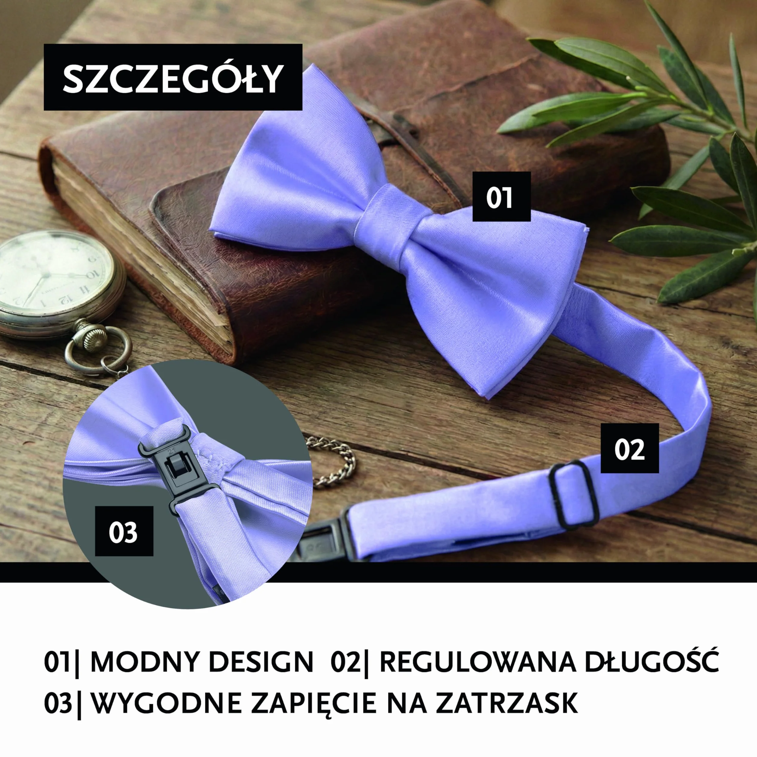DonDon Muszka dla dzieci, chłopców, niemowląt i mężczyzn, wygląd jedwabiu, błyszcząca wiązana z regulowaną długością wykonana z poliestru – na ślub, komunię i uroczystości
