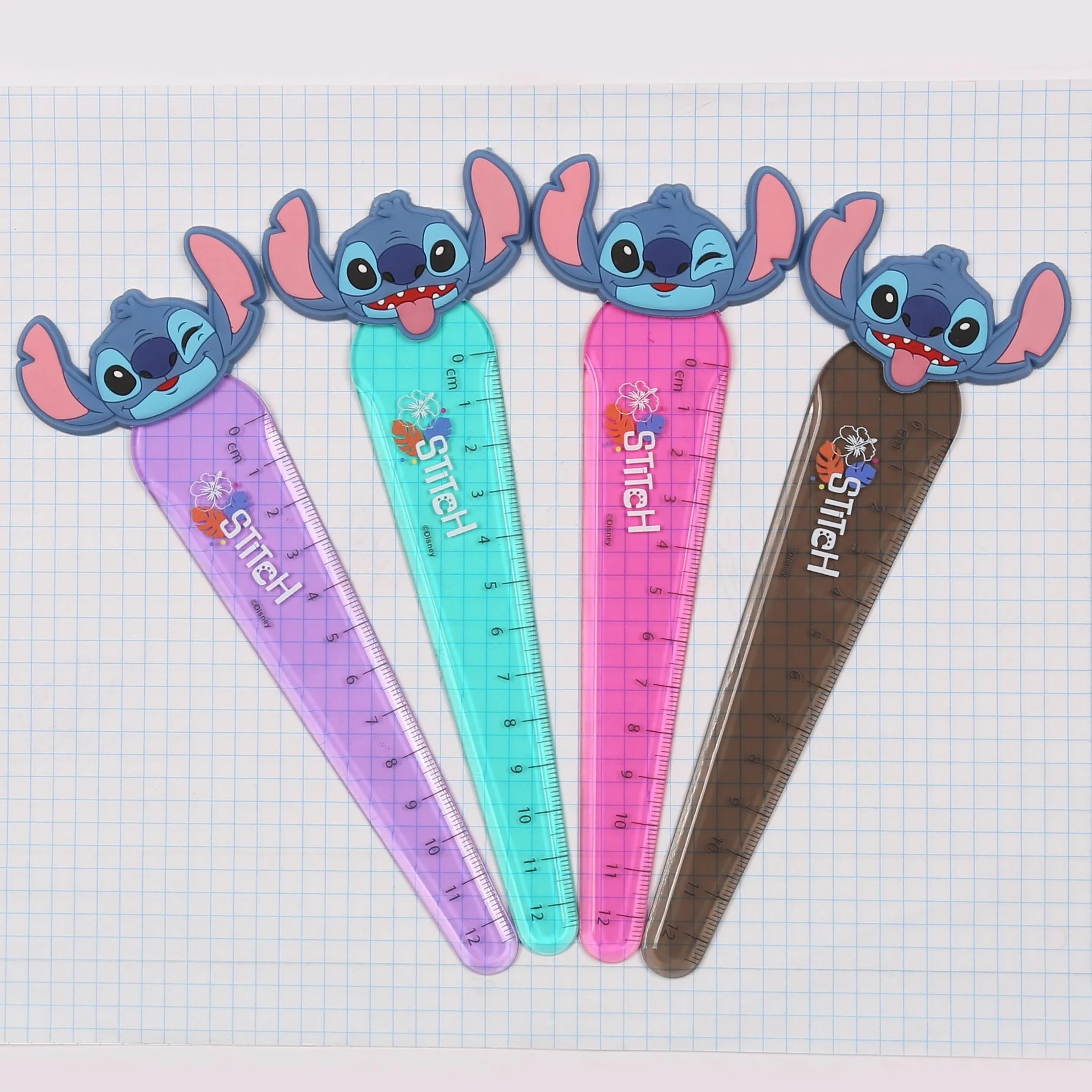 Stitch Linijka dla dzieci, z figurką, szkolna 12 cm