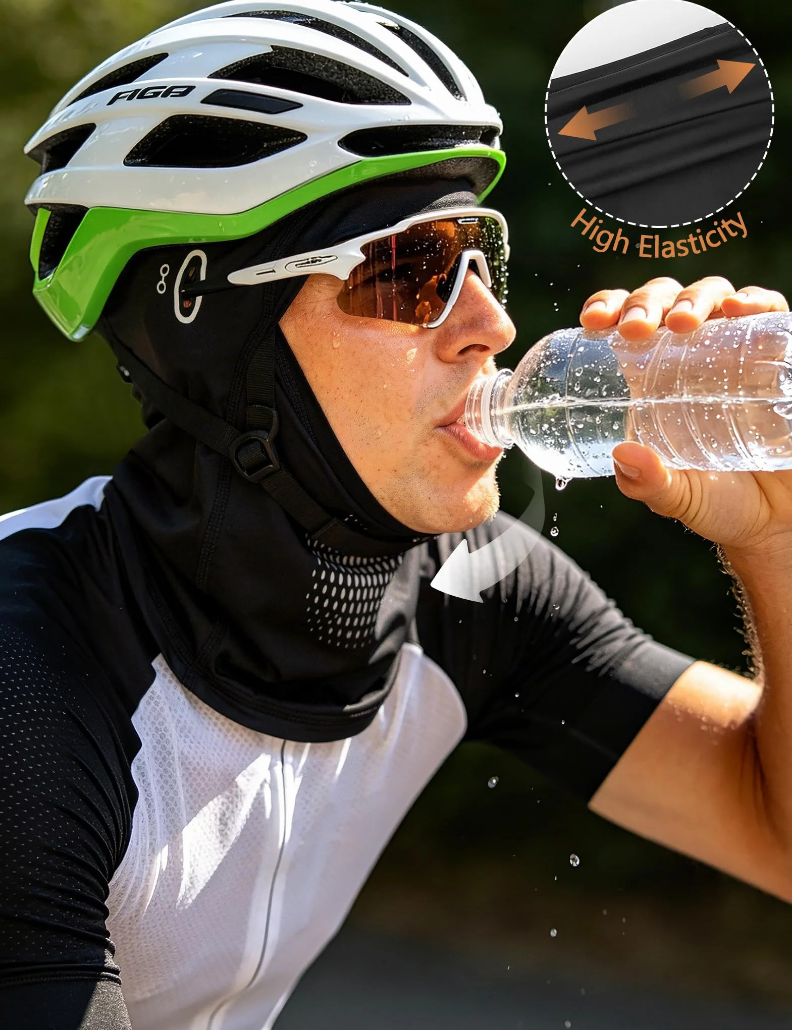 MELLIEX Cooling letnia kominiarka, wielofunkcyjna kominiarka chłodząca Balaclava z otworami na okulary, do motocykla, roweru, wspinaczki, wędkowania