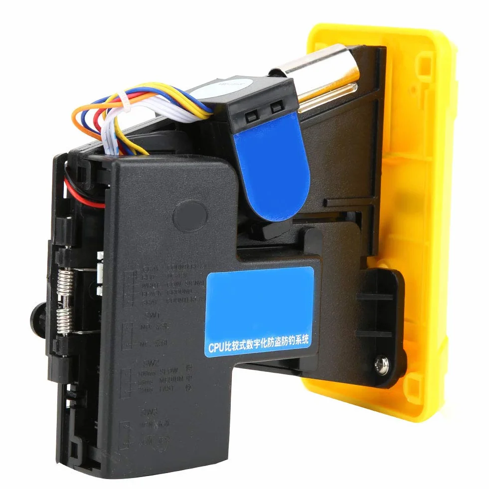 Tester monet, akceptor procesora, osłona LED, tester monet, porównawczy licznik monet, sortownik (YELLOW)