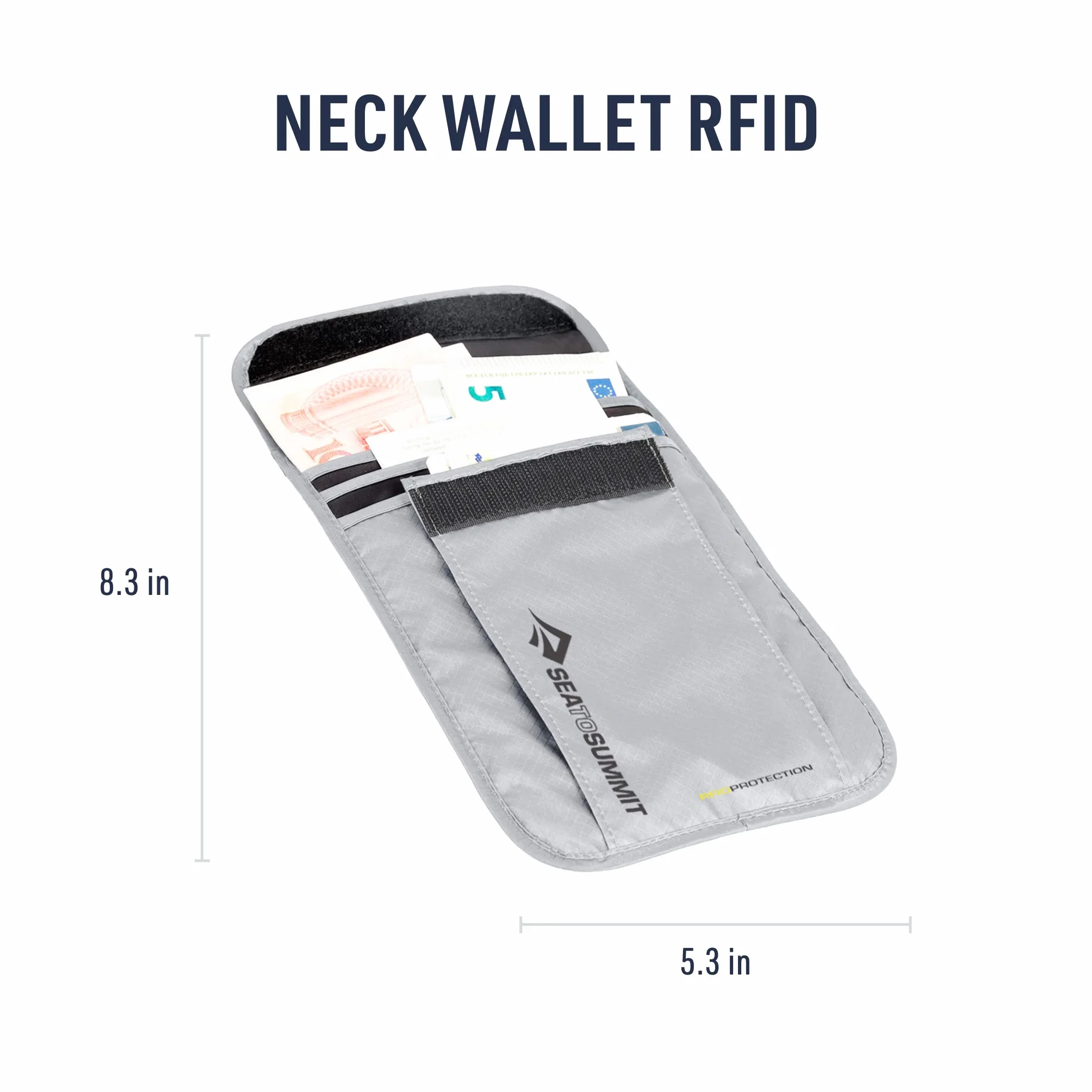 Sea To Summit Uchwyt na dokumenty RFID na szyję, jeden rozmiar, Szary, Klasyczny