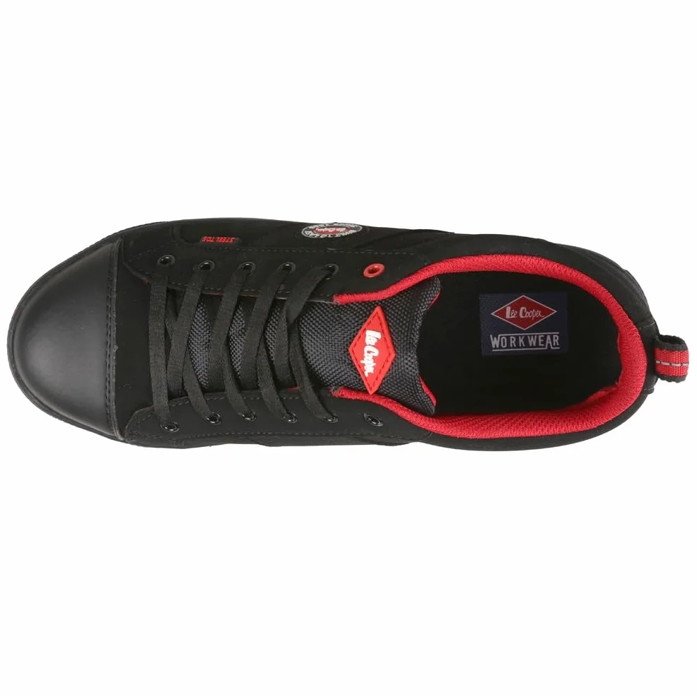Lee Cooper ‎LCSHOE054 Unisexowe obuwie ochronne robocze SB/SRA w stylu retro baseball nowoczesny design buty robocze BHP, Czarny, 36 EU