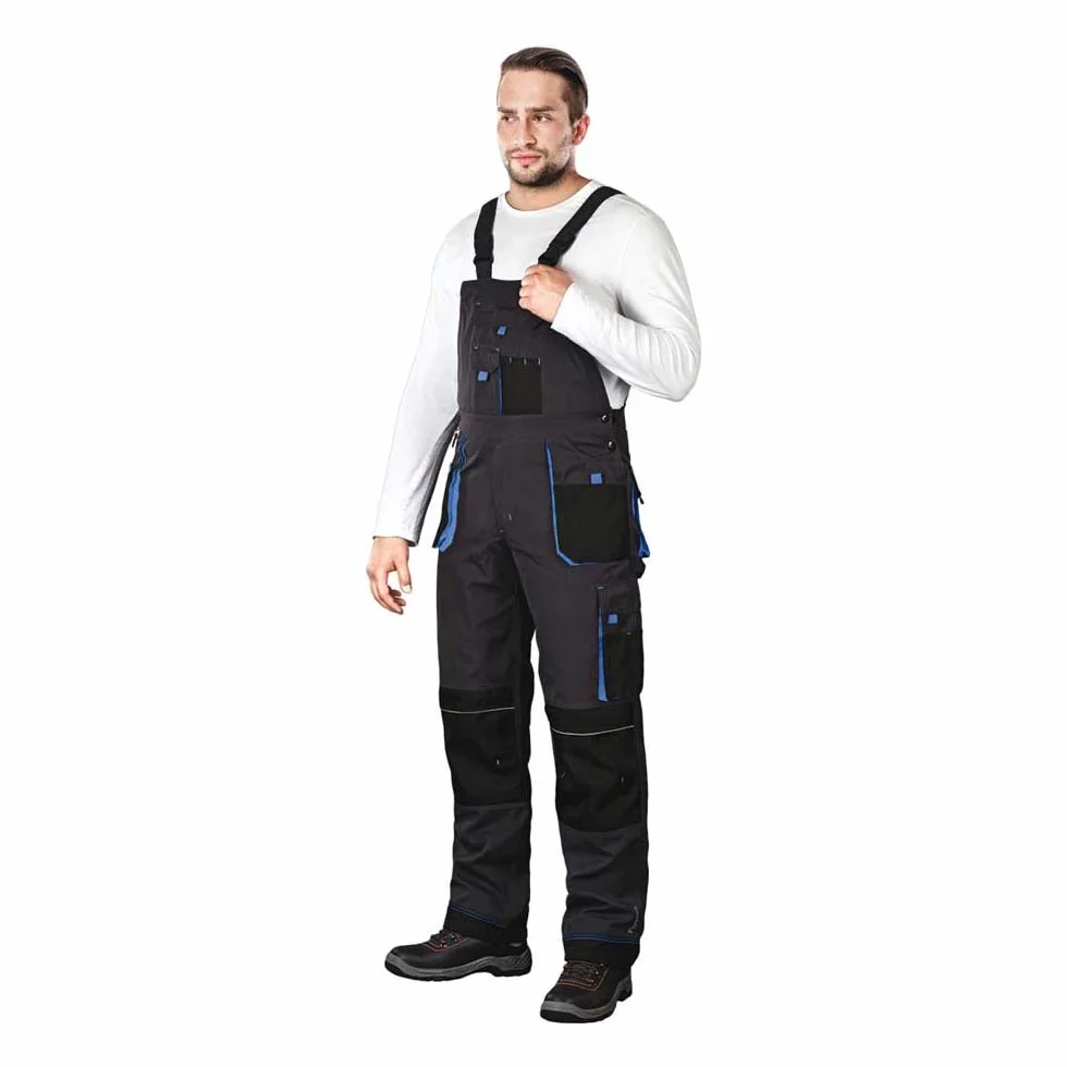 Leber & Hollman Męskie spodnie robocze LH-FMN-B, 65% poliester, 35% bawełna 270 g/m², wzmocnienie z materiału Cordura, z kieszeniami na ochraniacze na kolana