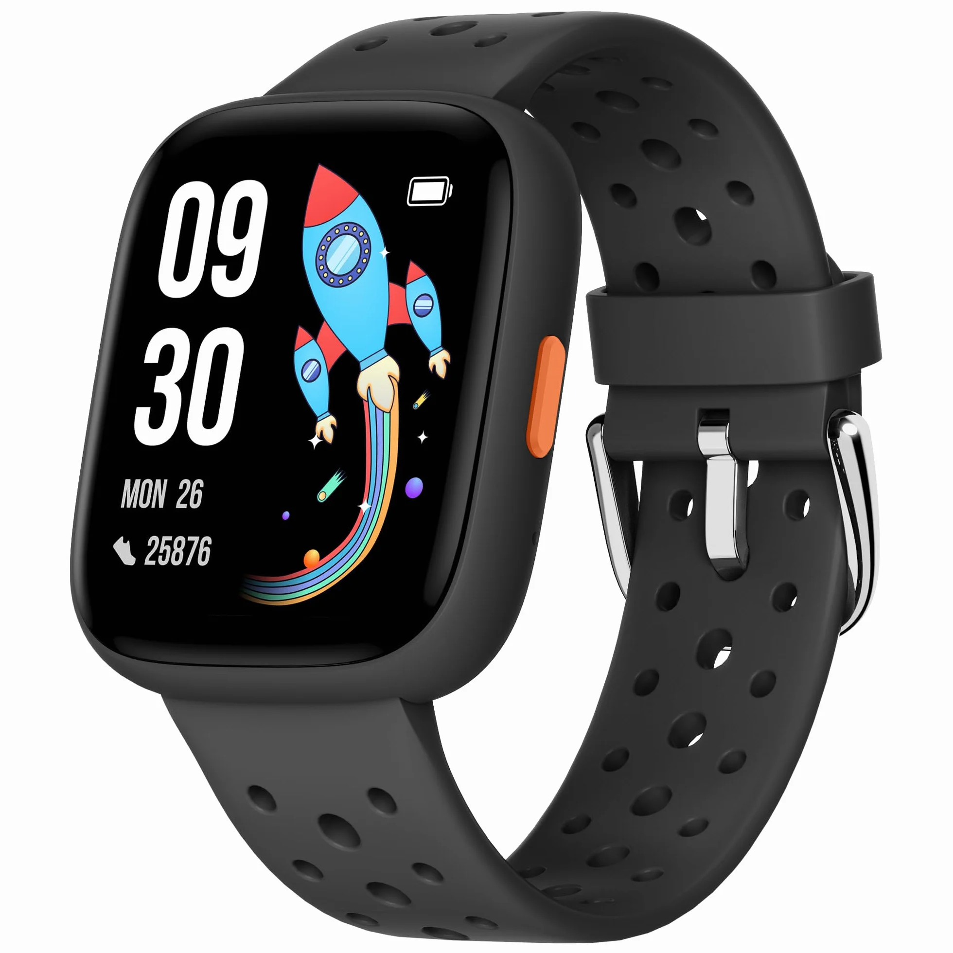 BIGGERFIVE Smartwatch dla dzieci, 1,8" zegarek fitness z krokomierzem, 24/7 pomiar tętna, monitorowanie snu, alarm wibracyjny, klasa wodoszczelności IP68, gry logiczne z/bez aplikacji, dla dziewczynek