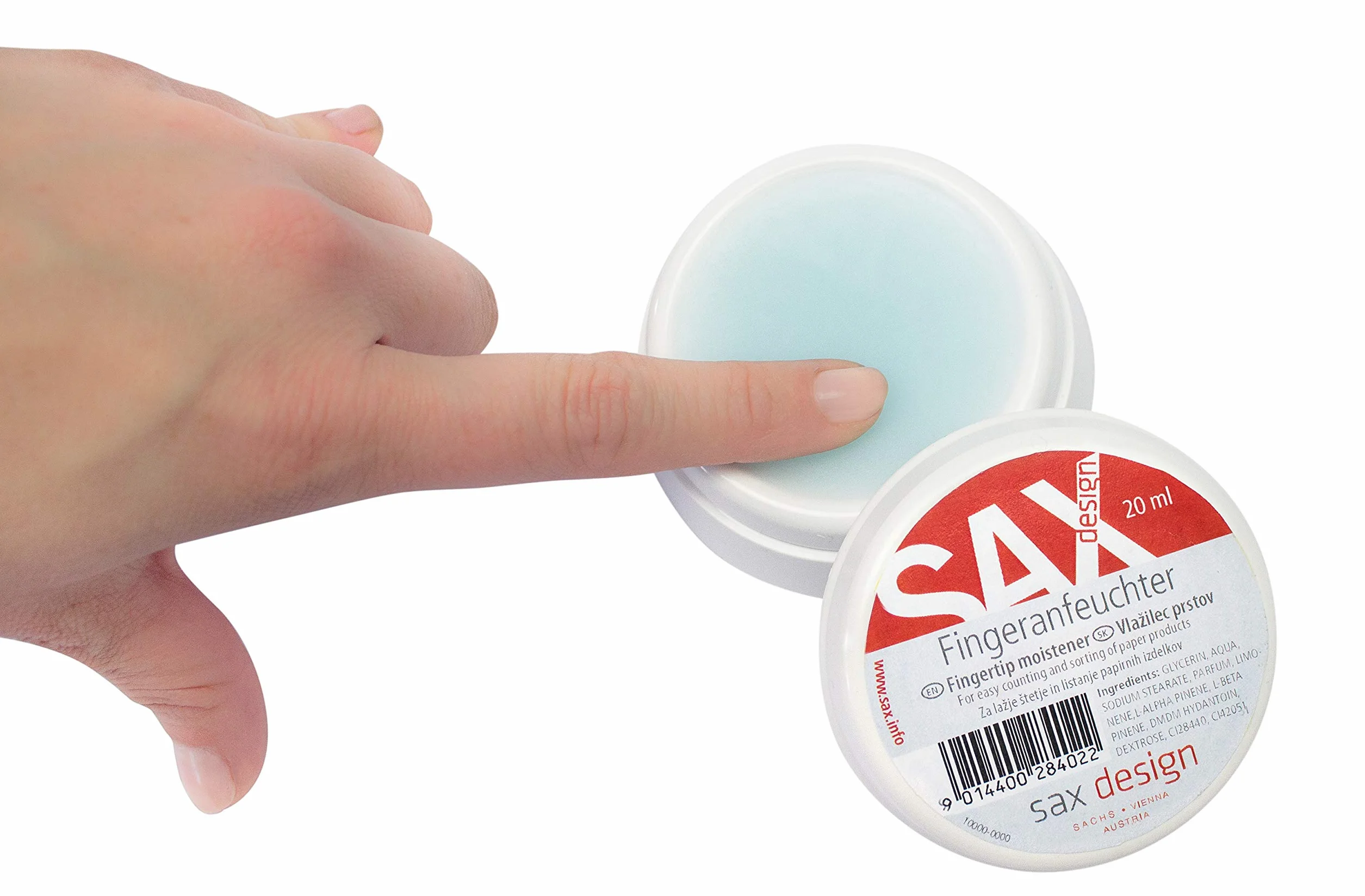 SAX Nawilżacz palców do biura, z przyjemnym miętowym zapachem, 20 ml