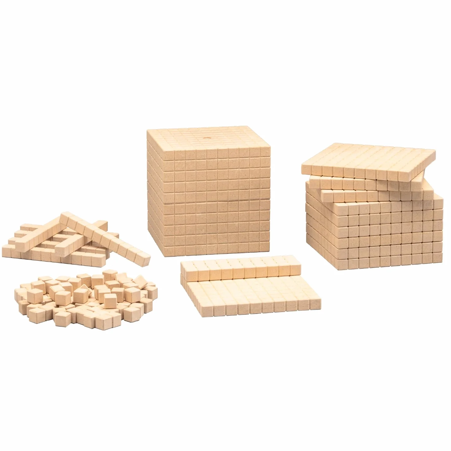 WISSNER® aktiv lernen - Dienes Grundsortiment do liczenia dziesiętnego 121 elementów - RE-Wood®