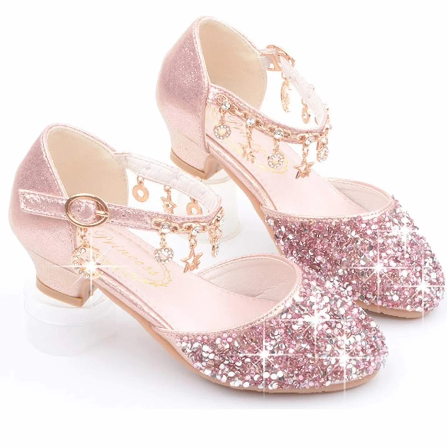 Dziewczęce buty księżniczki, błyszczące sandały, buty dla dzieci, na imprezę, baleriny, buty kryształowe, buty ślubne, błyszczące czółenka 26-38