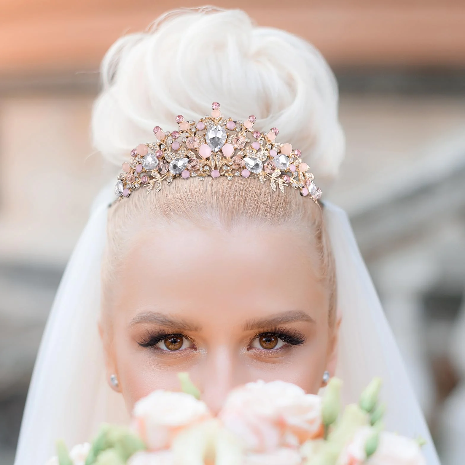 Diadem z kryształową koroną, straszak, dla dziewcząt i księżniczek, opaska na czoło, słodka, na wesele, panna młoda, ozdoba do włosów na urodziny, Boże Narodzenie, Halloween, karnawał