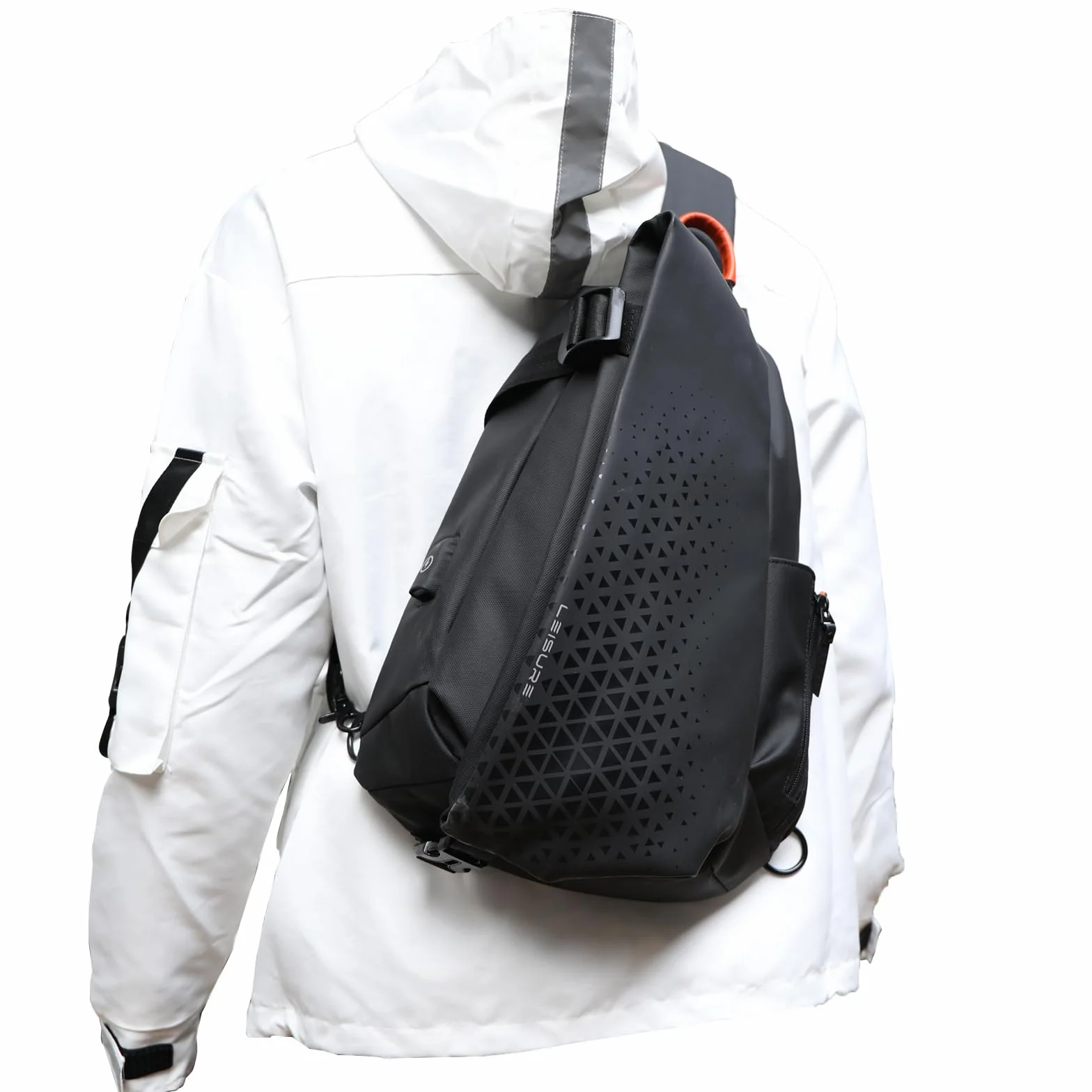 SZSYCN Torba na ramię Torba na klatkę piersiową Cross Body Torba na ramię dla mężczyzn Wodoodporna torba na klatkę piersiową z portem ładowania USB Torba męska dla biegacza