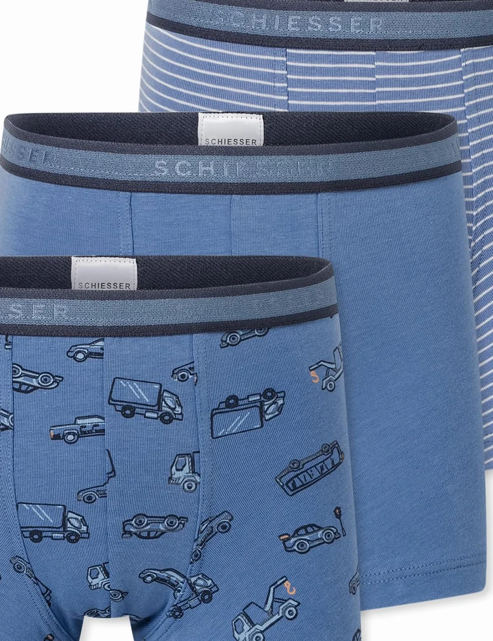 Schiesser Bokserki (szorty) Chłopcy Schiesser Jungen 3 Pack Unterwäsche Boxershorts - 95/5 Organic Bio Baumwolle - Größe 92 Bis 140