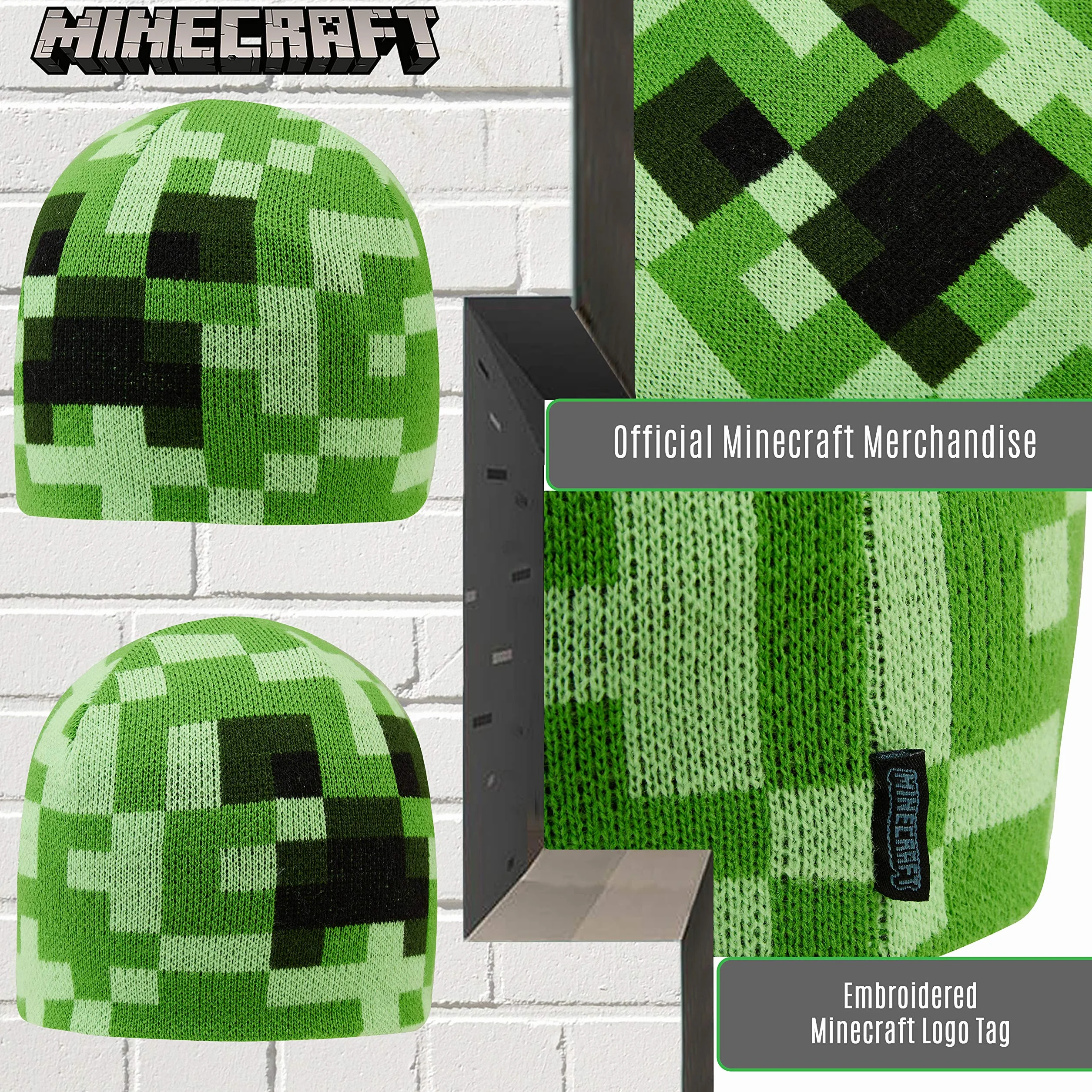 Minecraft Creeper dzianinowa czapka beanie dla chłopców dziewcząt mężczyzn kobiet