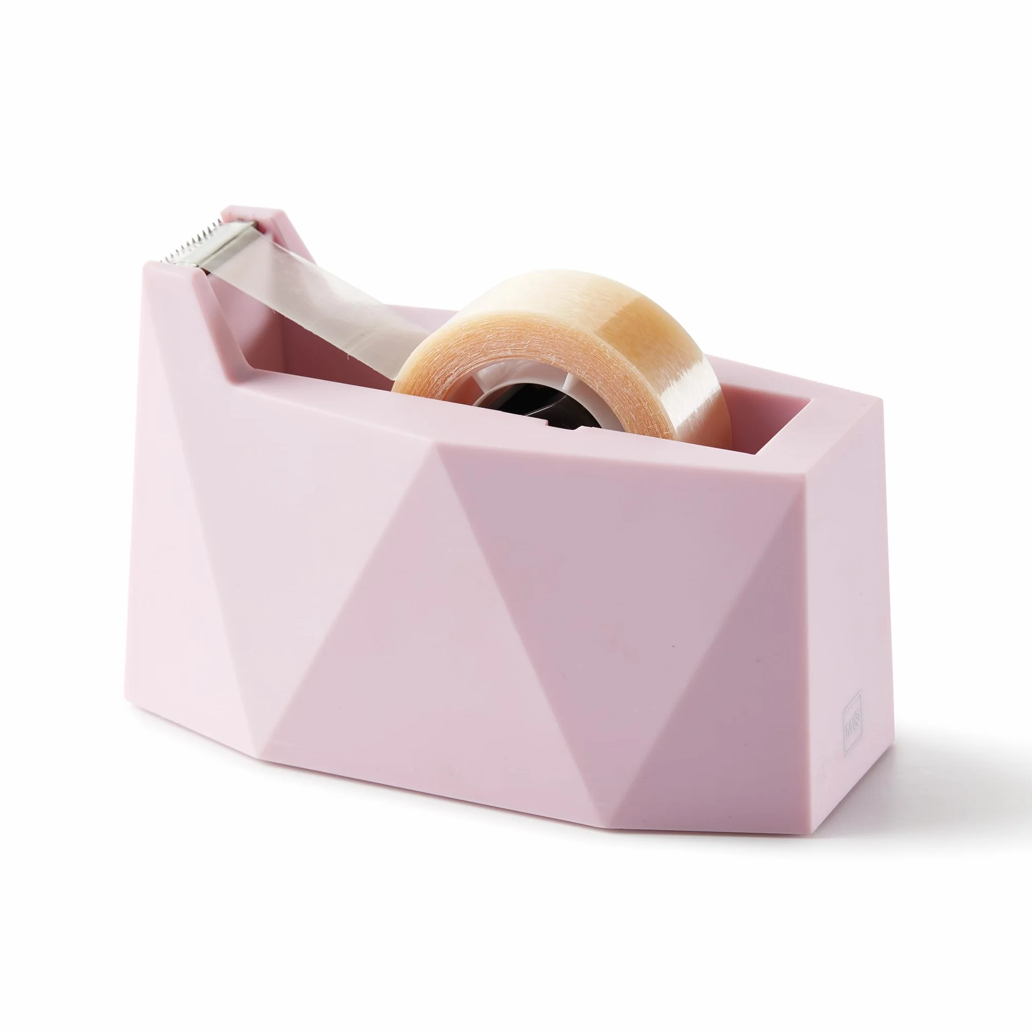 Miquelrius - Dyspenser taśmy klejącej, Dyspenser do biura i prac ręcznych, Stabilna podstawa i kompaktowy design, Idealny do taśmy klejącej i washi tape, Uchwyt na taśmy, Kolor różowy