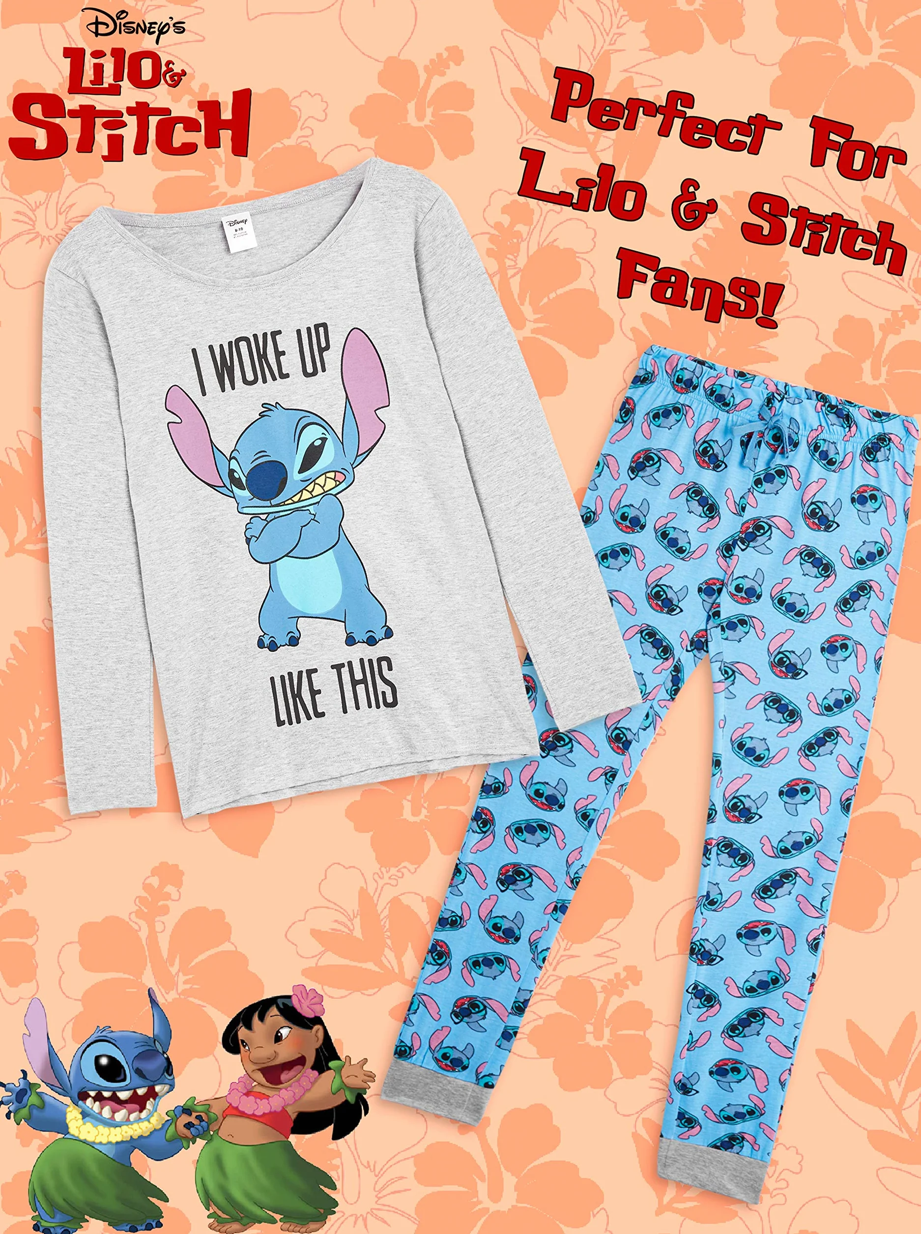Disney Piżama damska - Piżama Stitch Piżama Damska bawełna S-2XL Stitch Gadżet Prezent