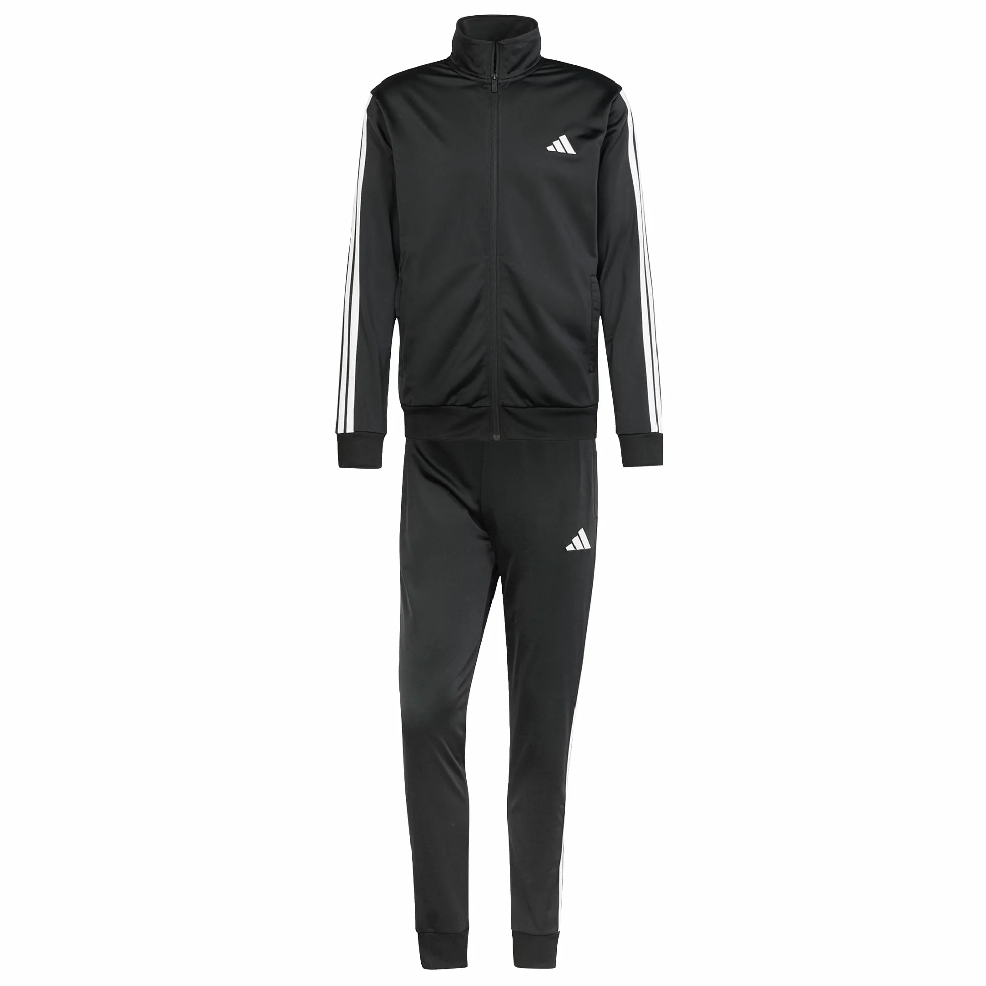 adidas Mężczyźni SPORTSWEAR BASIC 3 STRIPES TRICOT TRACKSUIT, Black, S Short