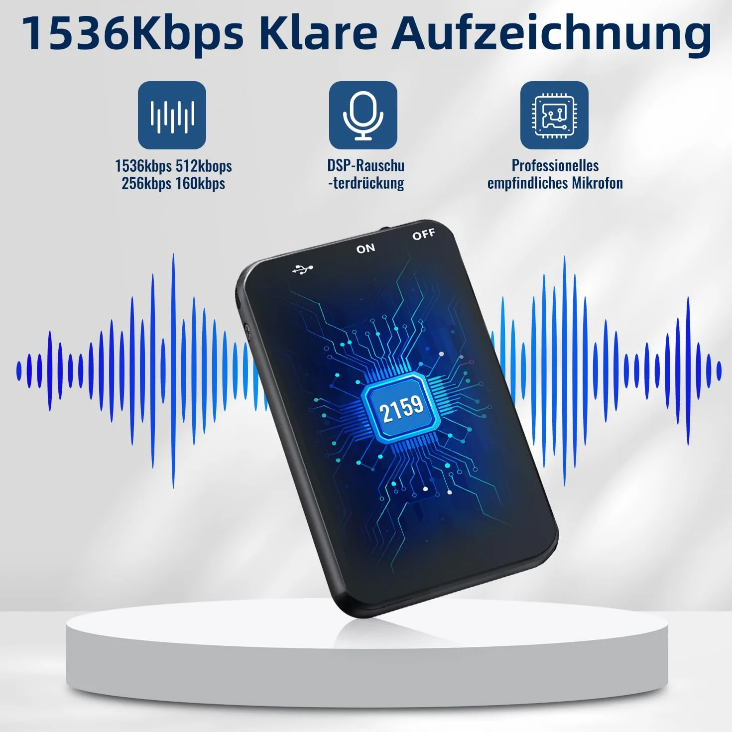 Mini dyktafon 64 GB z nagrywaniem 35 godzin, cyfrowy dyktafon USB C, do spotkań, wywiadów, wykładów, kursów, konferencji