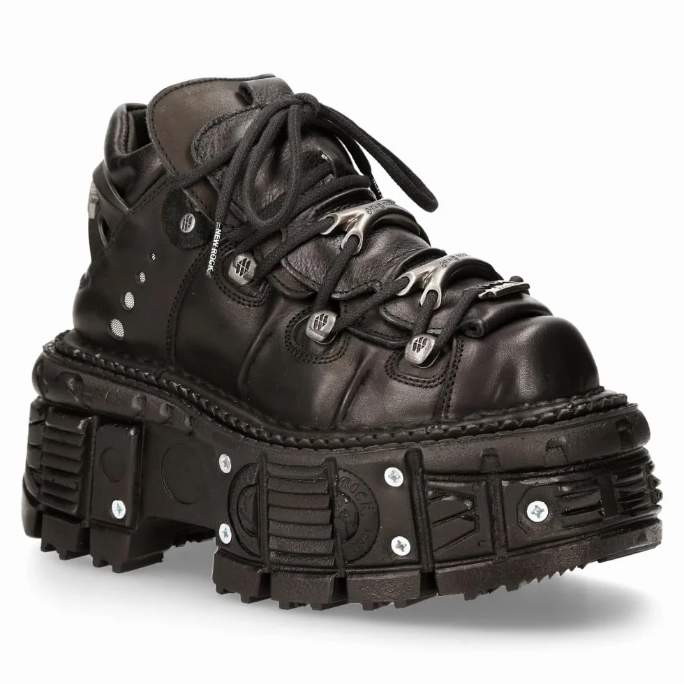 New Rock Skórzane buty na platformie M.TANK106NLACE-c1